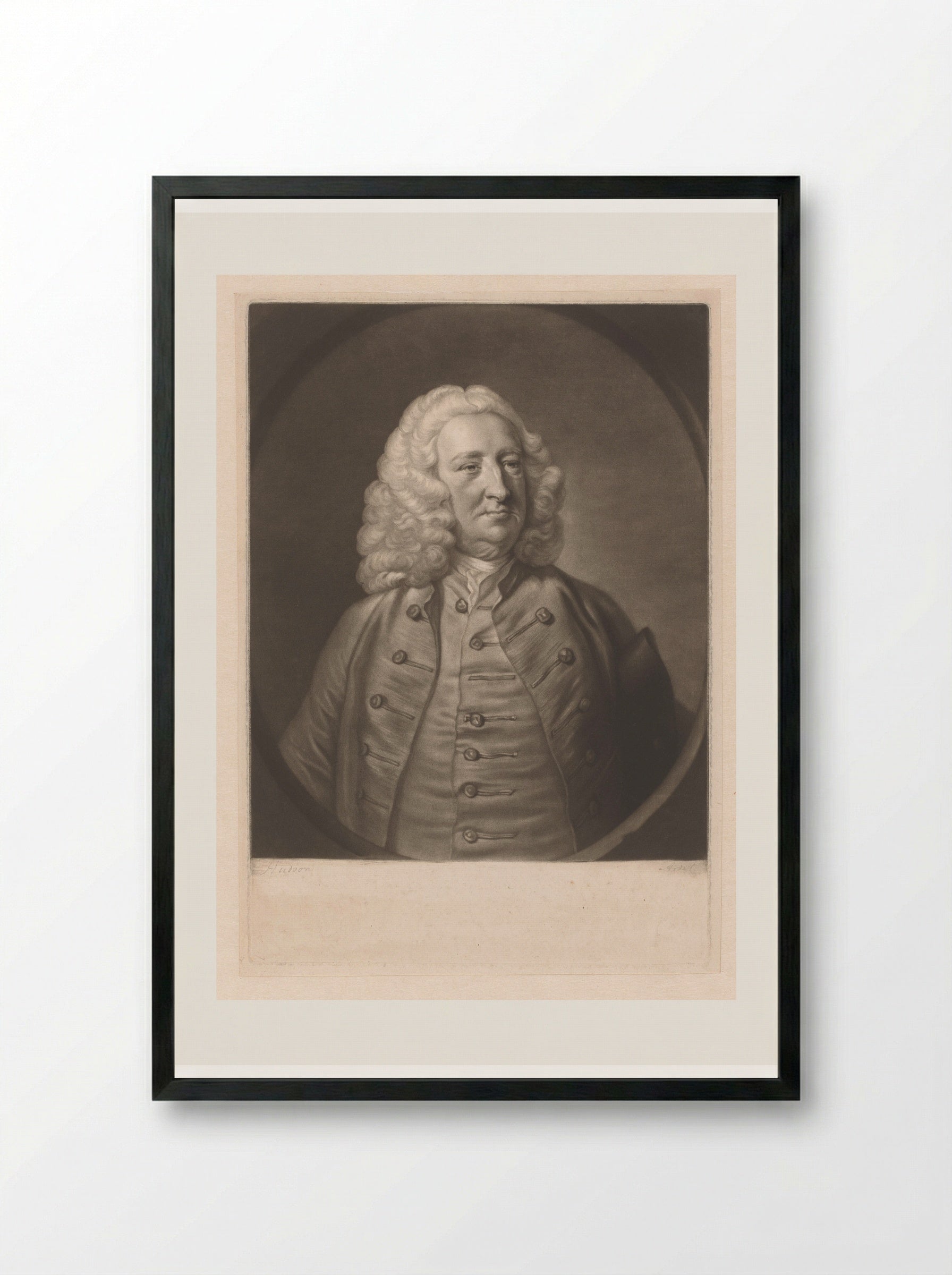 Portrait of William King - James McArdell - Framed Print Black