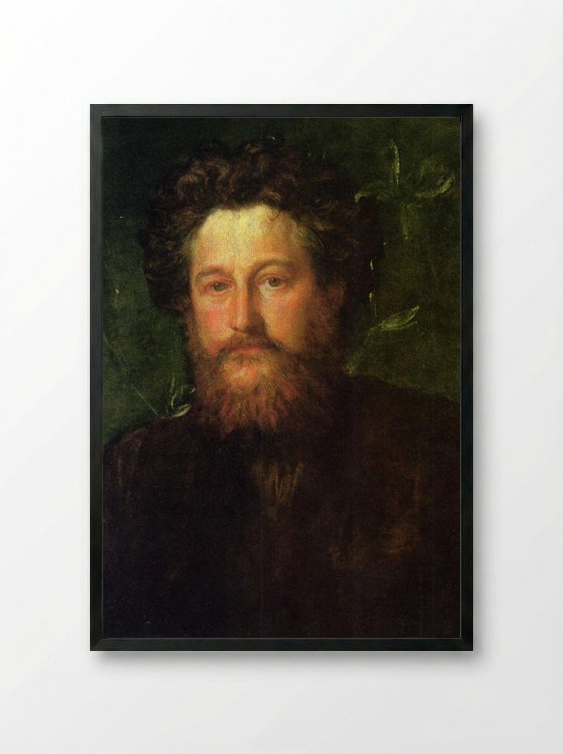 Portrait of William Morris - George Frederick Watts - Framed Print Black
