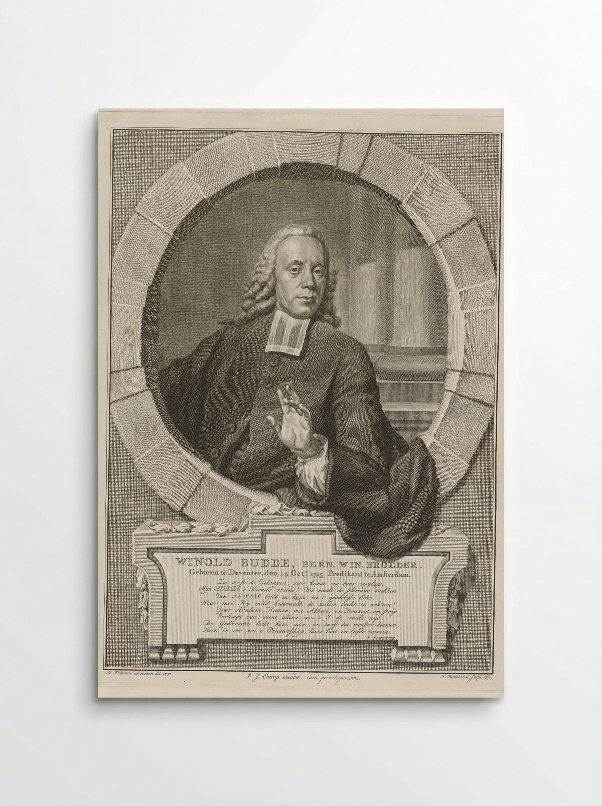 Portrait of Winold Budde - Jacobus Houbraken - Poster