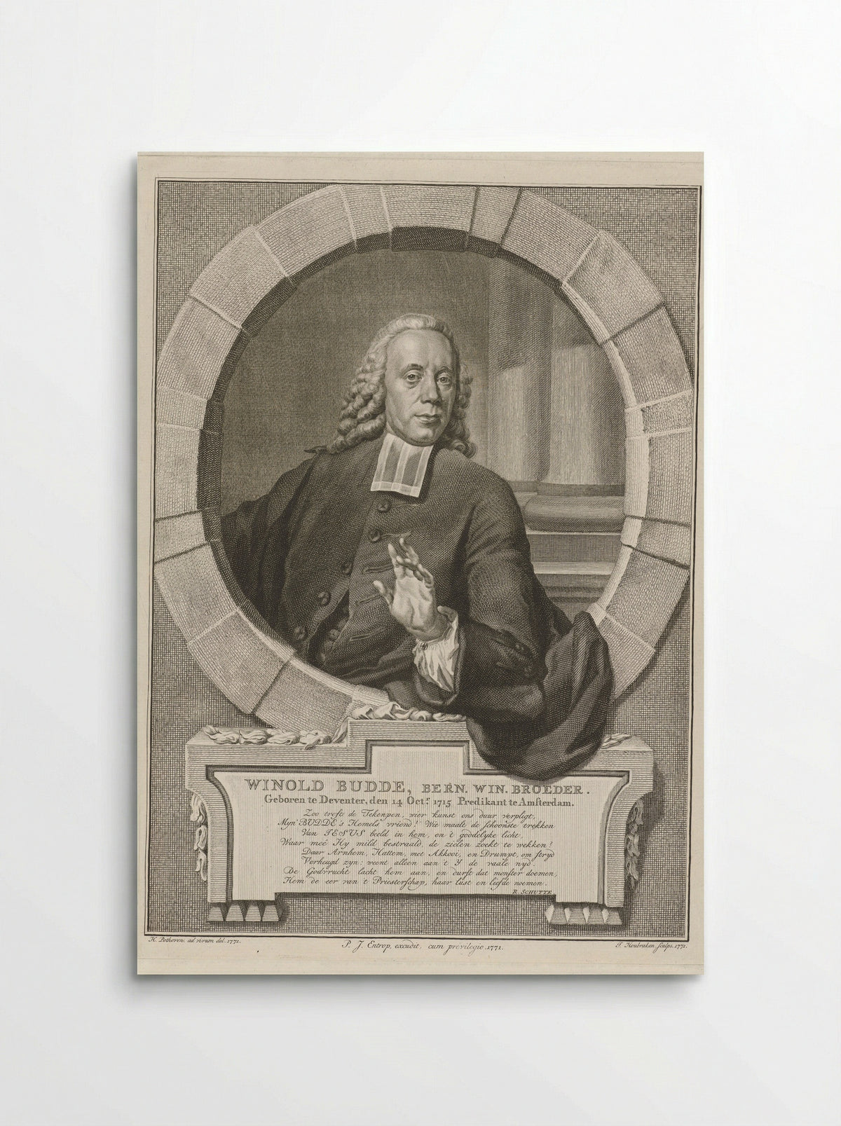 Portrait of Winold Budde - Jacobus Houbraken - Poster