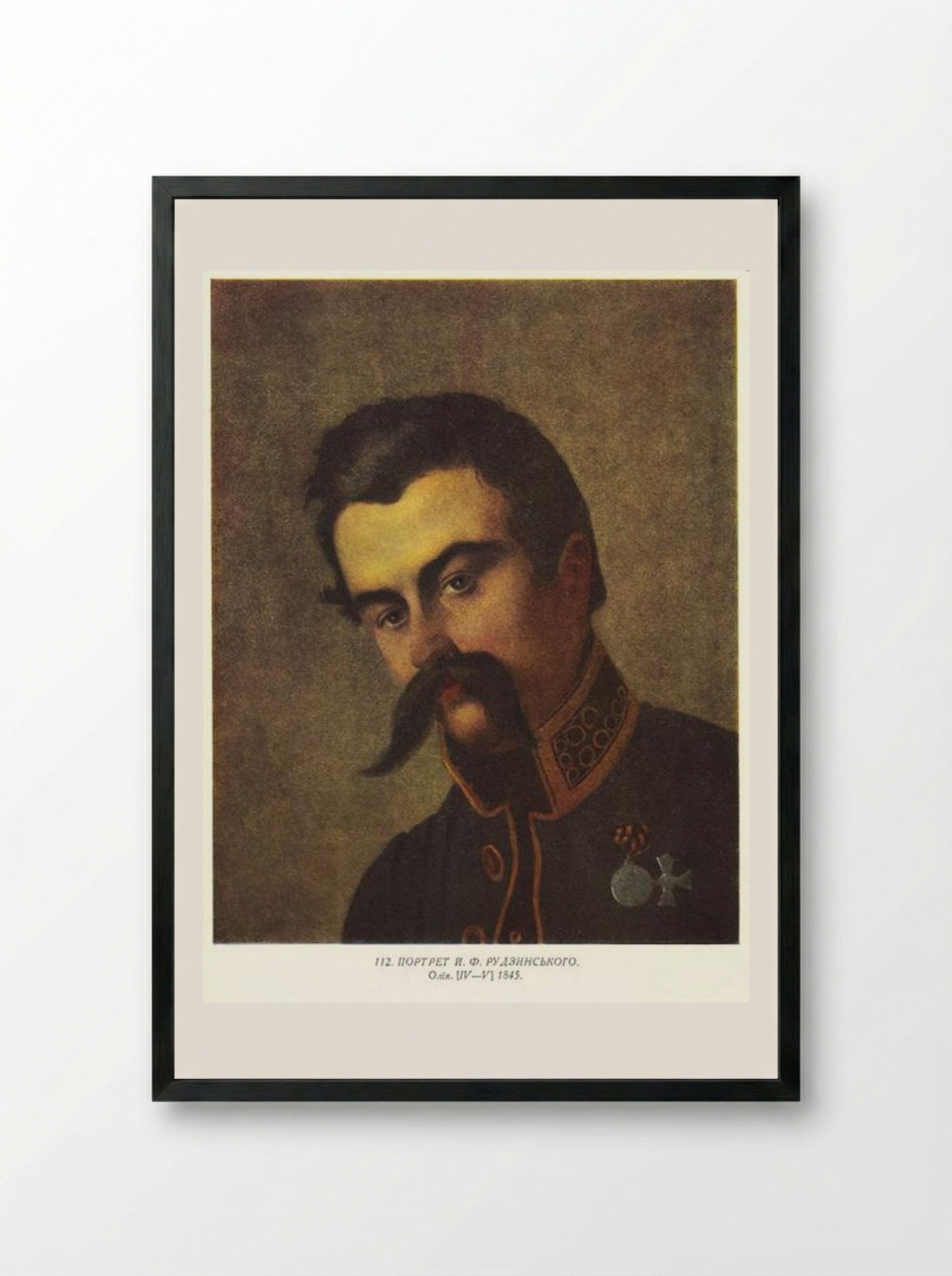 Portrait of Y. F. Rudzinsky - Taras Shevchenko - Framed Print Black
