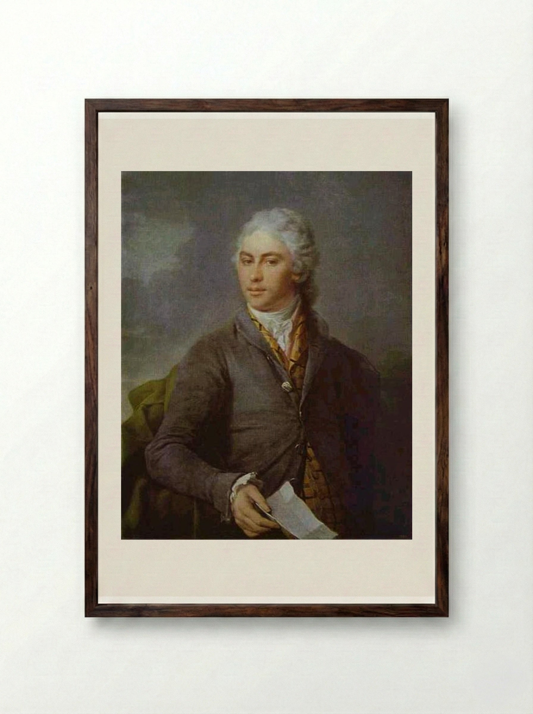 Portrait of Y. I. Bilibin - Dmitry Levitzky - Framed Print Dark Wood