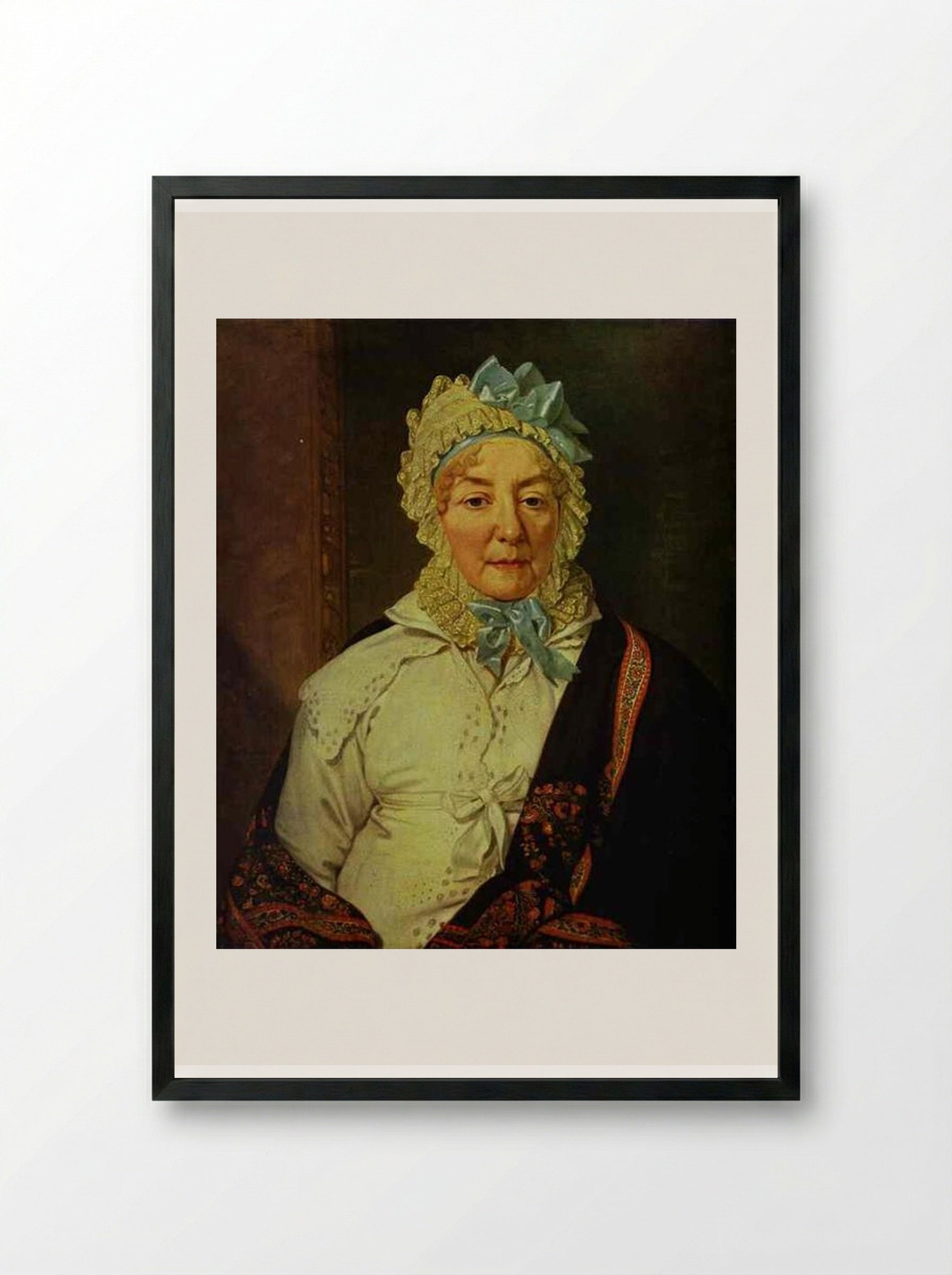 Portrait of Ye. A. Arkharova - Vladimir Borovikovsky - Framed Print Black