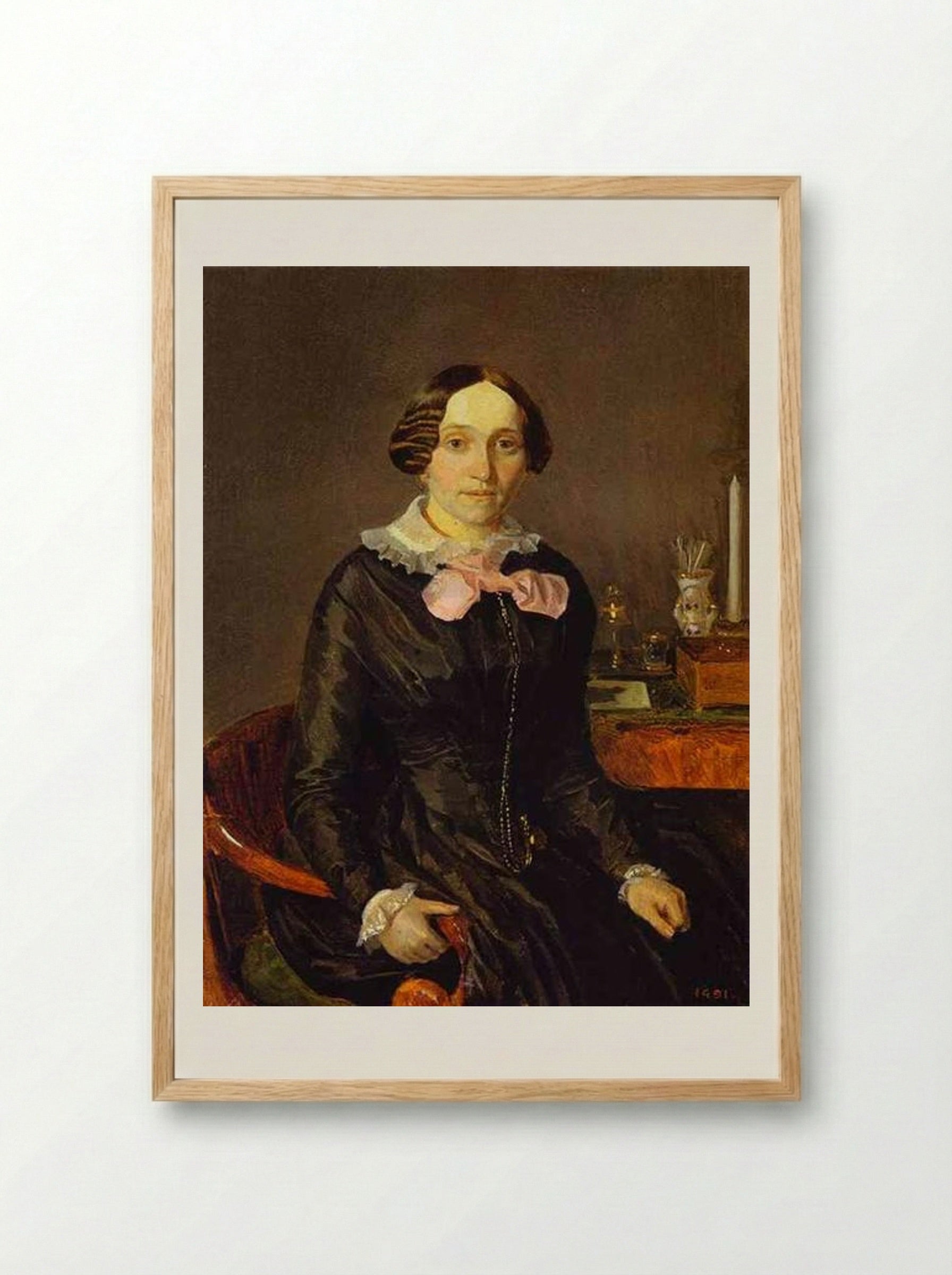 Portrait of Ye. P. Zhdanovich - Pavel Fedotov - Framed Print Wood