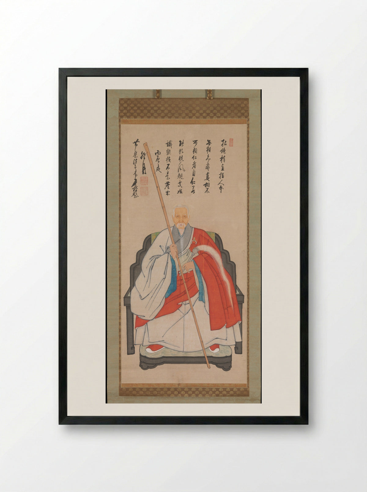 Portrait of Yinyuan Longqi (Ingen Ryūki) - Yinyuan Longqi (Ingen Ryūki) - Framed Print Black