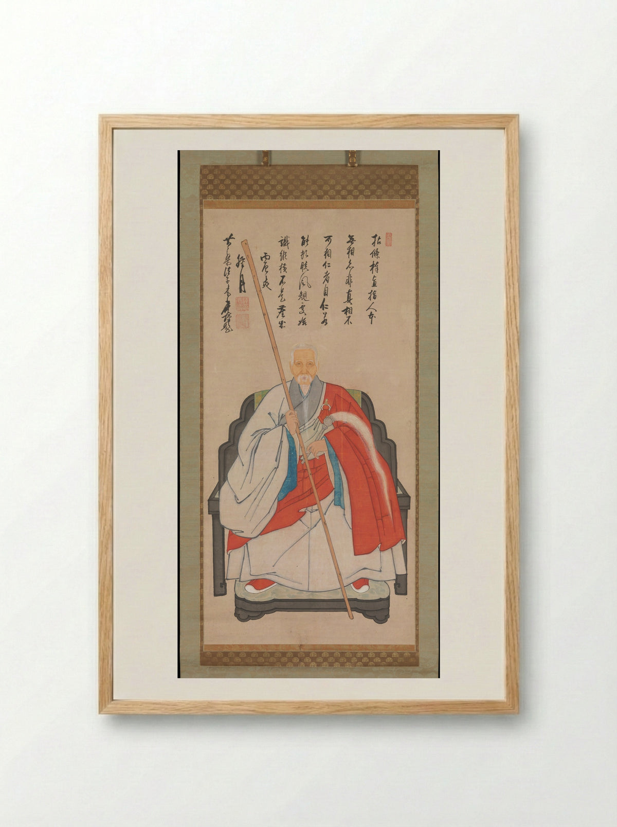 Portrait of Yinyuan Longqi (Ingen Ryūki) - Yinyuan Longqi (Ingen Ryūki) - Framed Print Wood