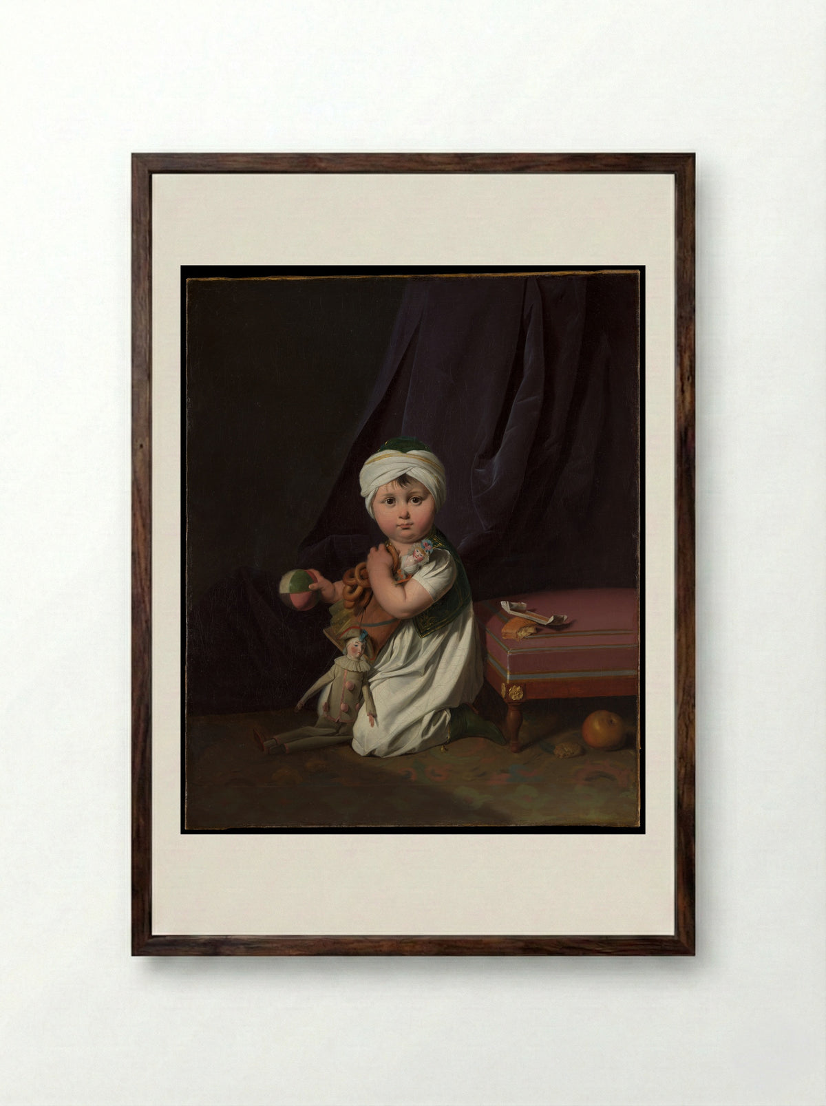 Portrait of a Boy - Louis Léopold Boilly - Framed Print Dark Wood