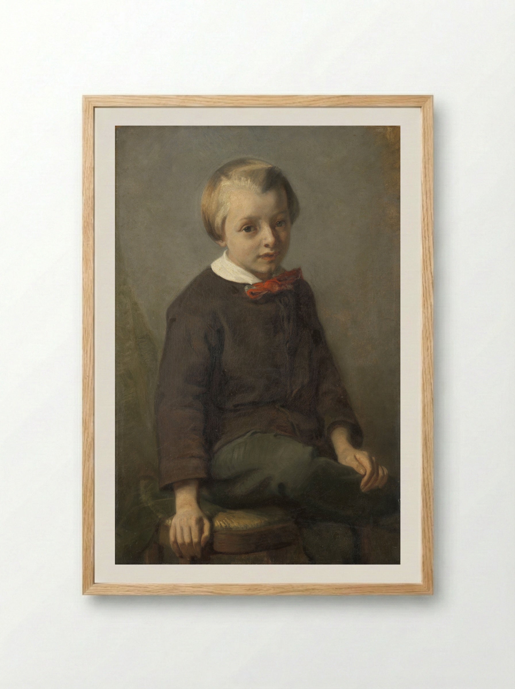 Portrait of a Boy - August Allebé - Framed Print Wood