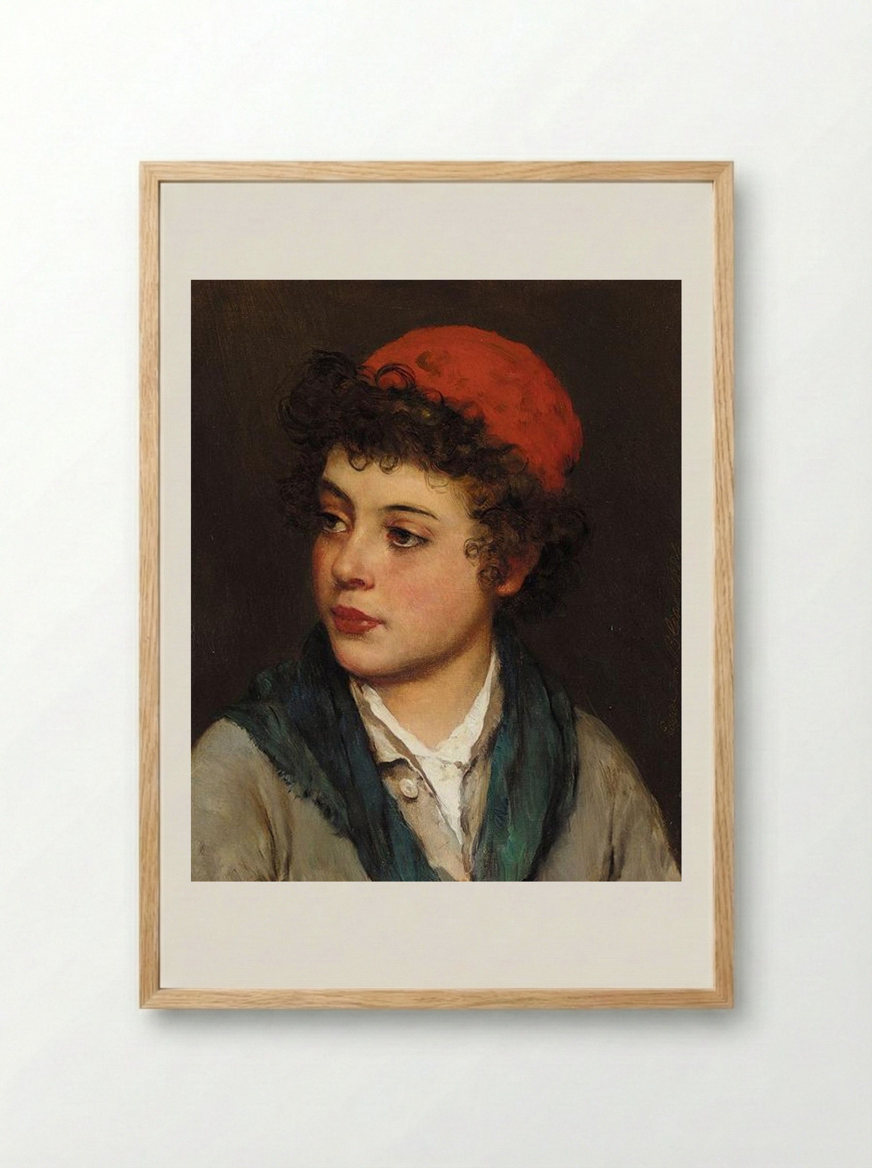 Portrait of a Boy - Eugene de Blaas - Framed Print Wood