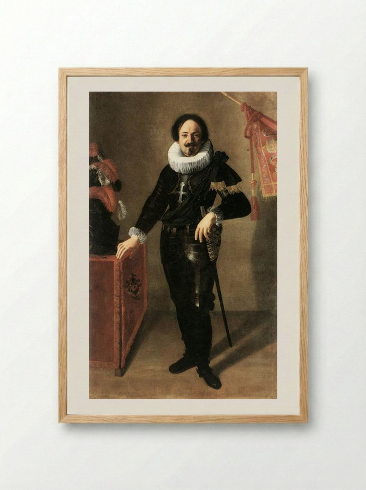 Portrait of a Condottiero - Artemisia Gentileschi - Framed Print Wood