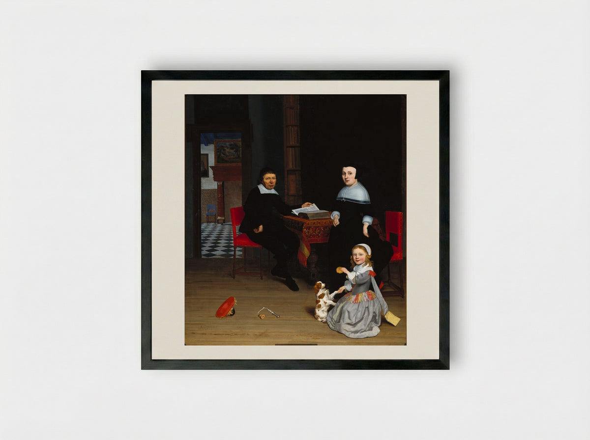 Portrait of a Family - Jakob Ochtervelt - Framed Print Black