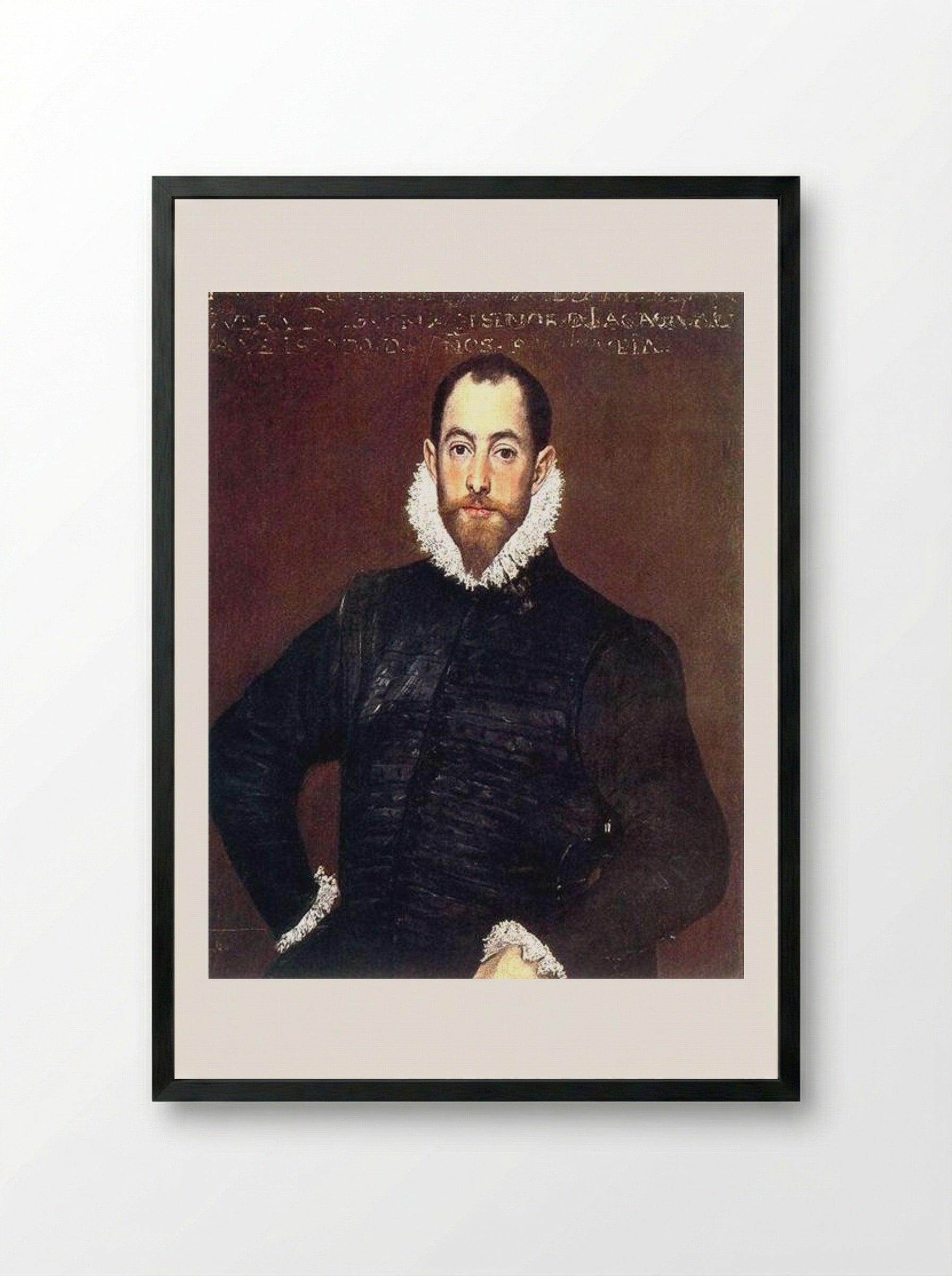 Portrait of a Gentleman from the Casa de Leiva - El Greco - Framed Print Black