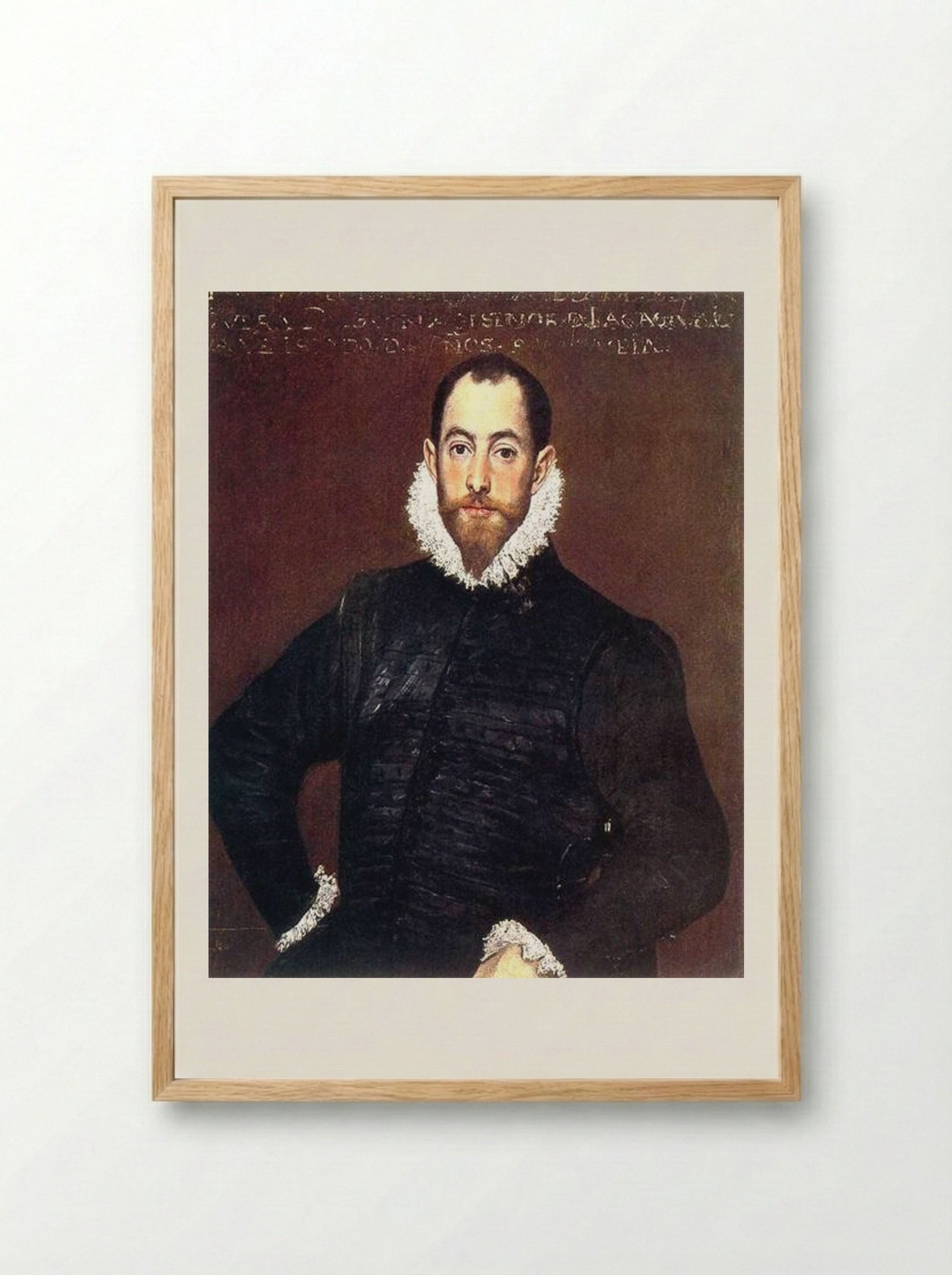 Portrait of a Gentleman from the Casa de Leiva - El Greco - Framed Print Wood