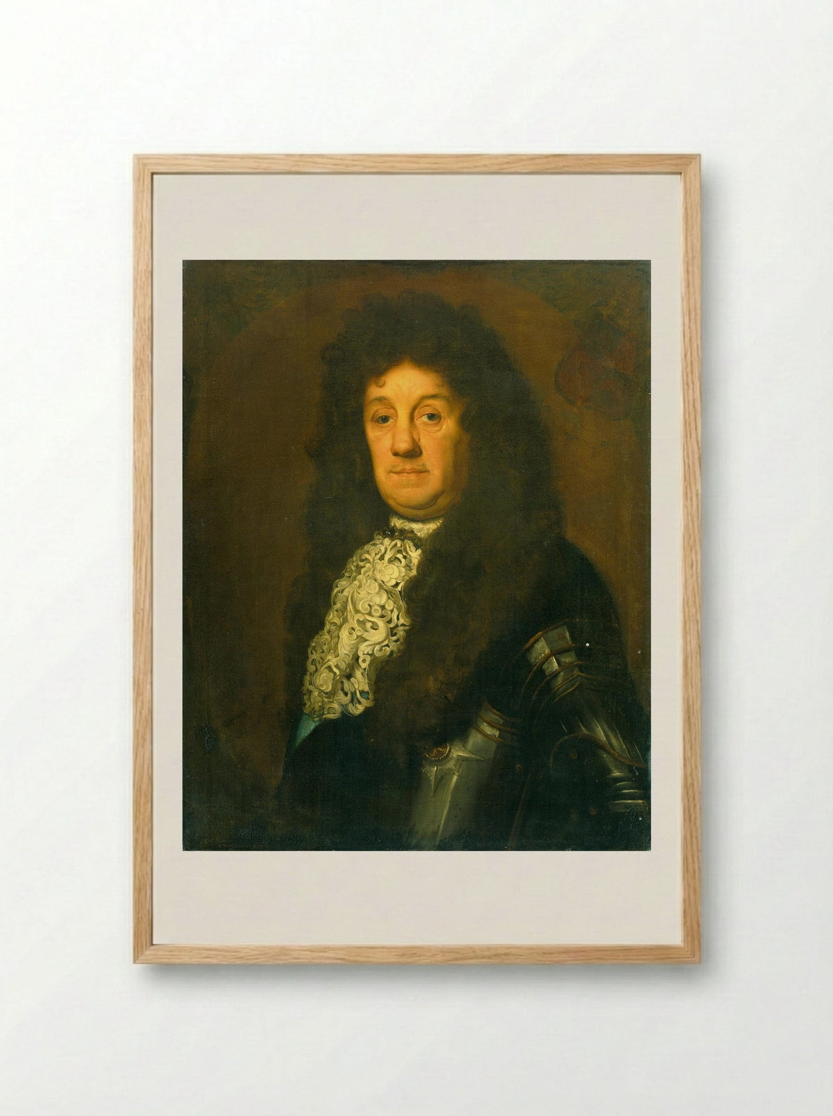 Portrait of a Gentleman in Armour - David van der Plas - Framed Print Wood