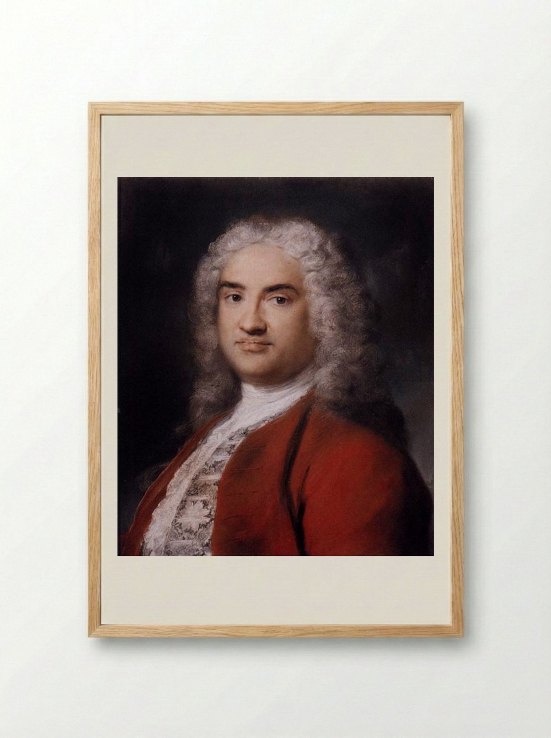 Portrait of a Gentleman in Red - Rosalba Carriera - Framed Print Wood