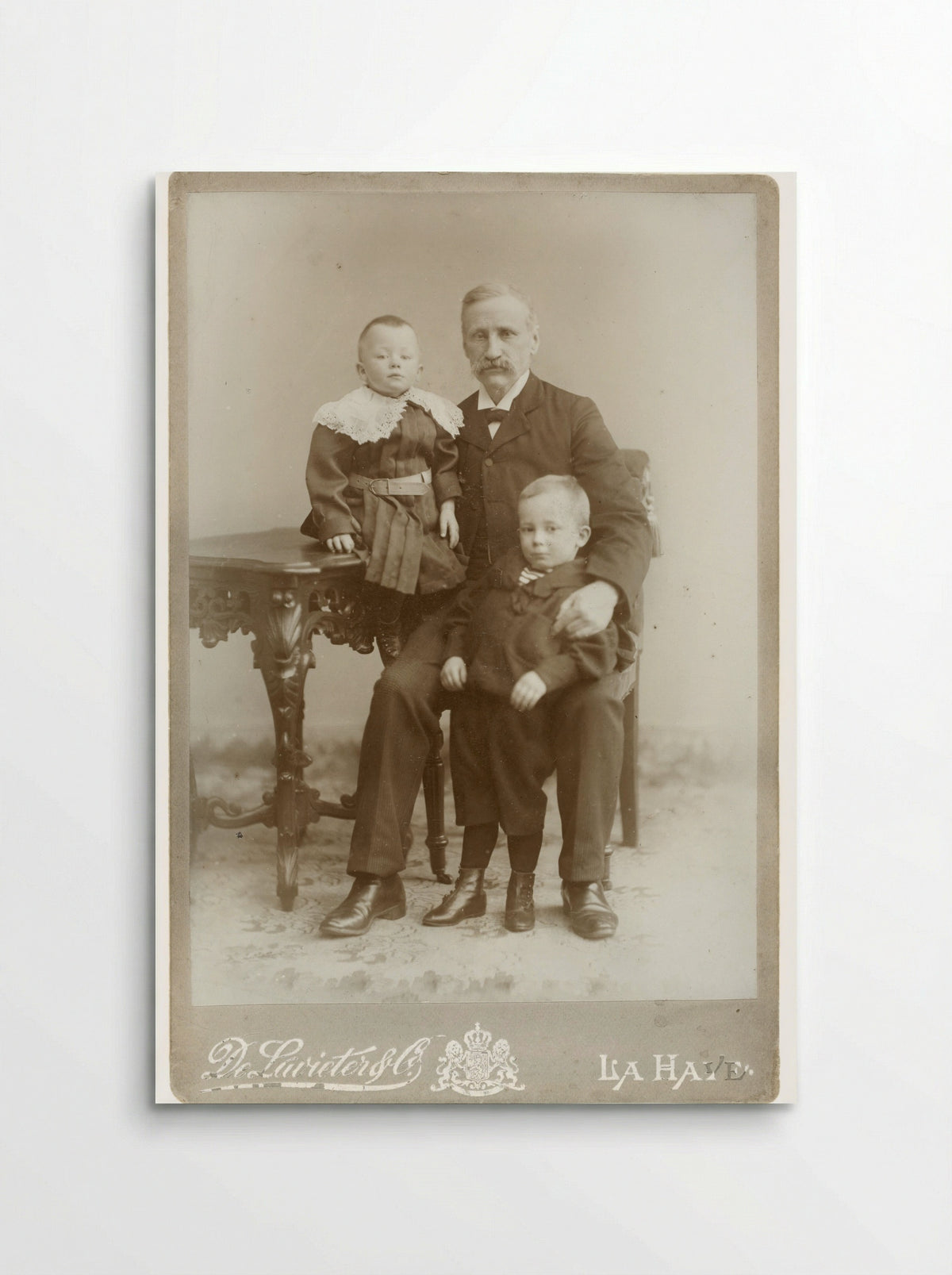 Portrait of a Gentleman with Two Children - Johannes Lodewijk de Lavieter - Poster