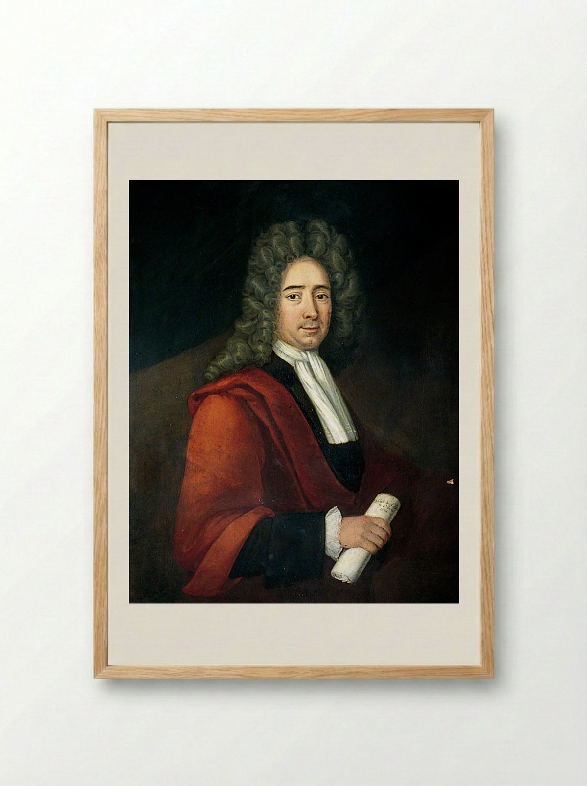 Portrait of a Gentleman with a Scroll - Pierre Mignard - Framed Print Wood