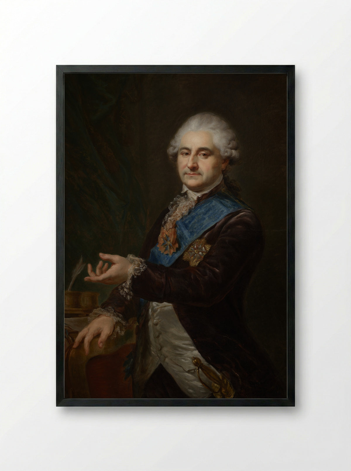 Portrait of a Gentleman - Johann Baptist Lampi the Elder - Framed Print Black