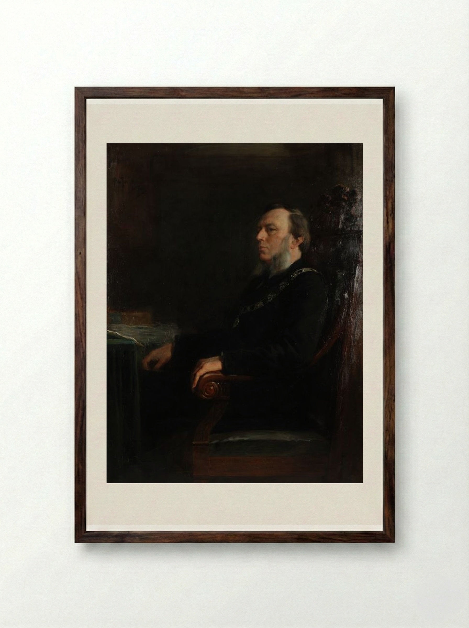 Portrait of a Gentleman - Pieter de Josselin de Jong - Framed Print Dark Wood