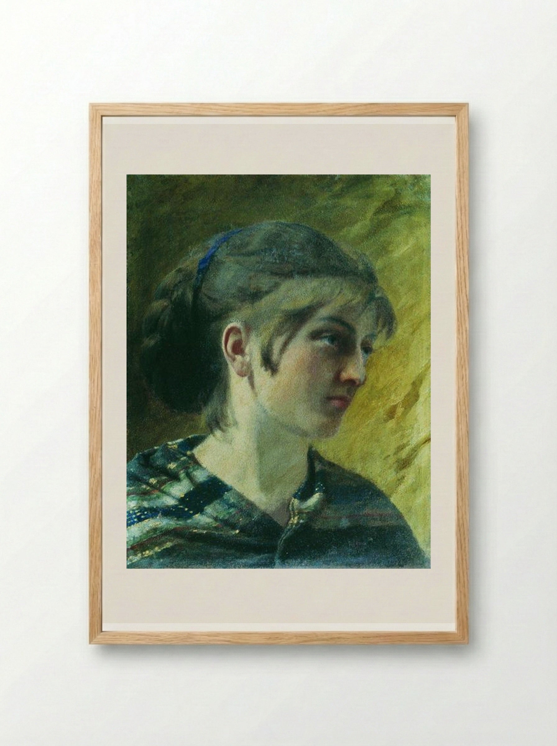 Portrait of a Girl (Evdokia Kuznetsova) - Fyodor Bronnikov - Framed Print Wood