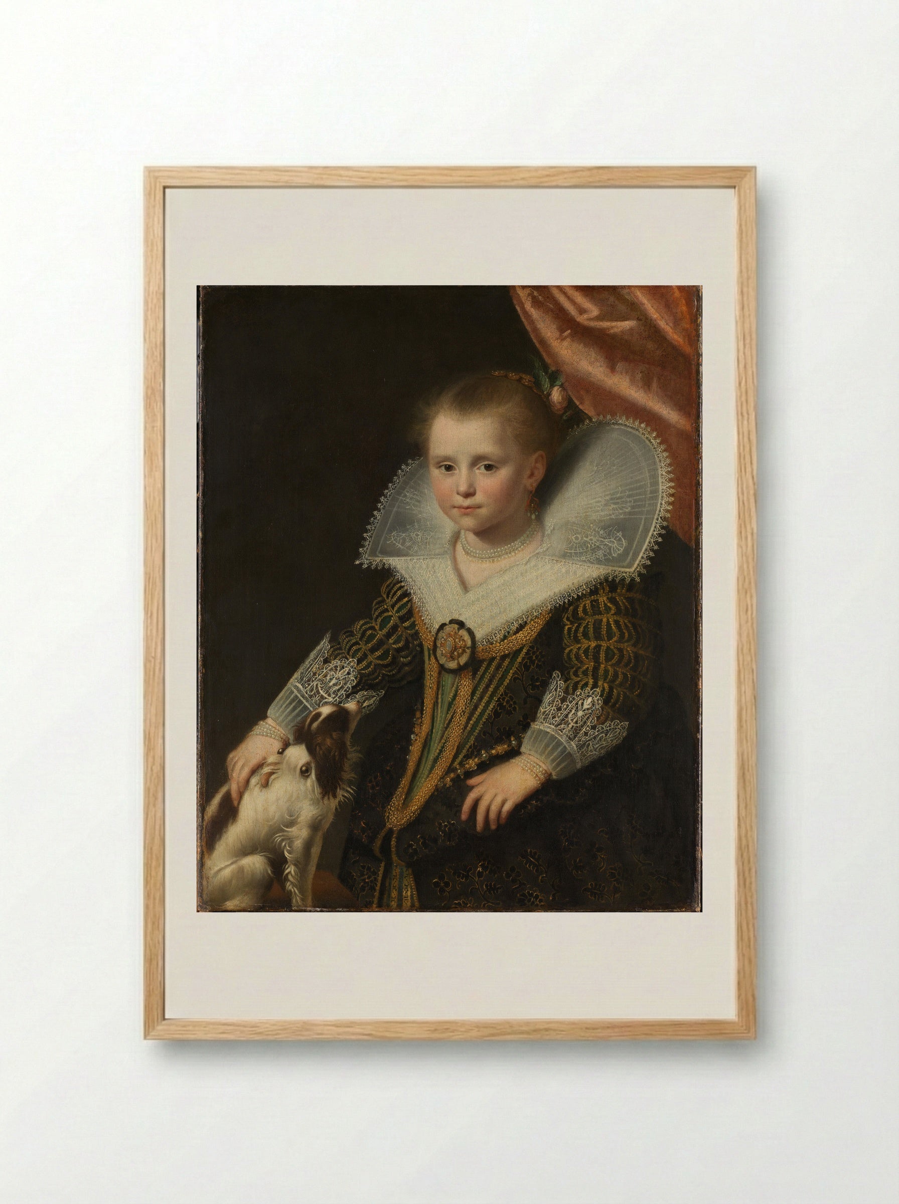Portrait of a Girl, Known as ‘The Little Princess’ - Paulus Moreelse - Framed Print Wood