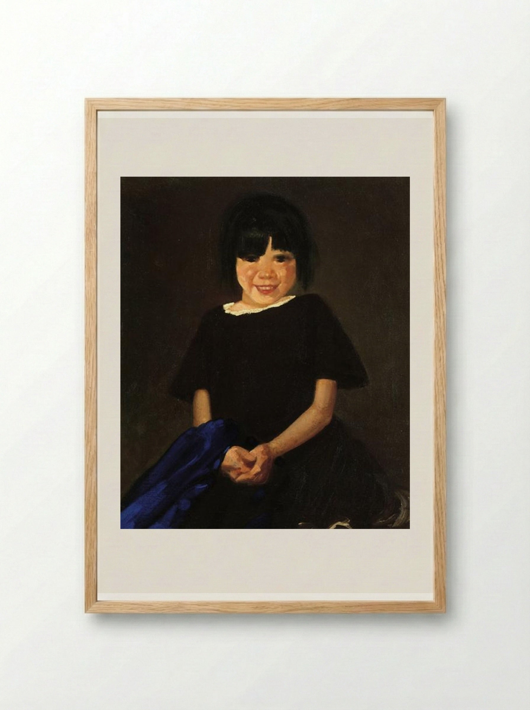 Portrait of a Girl in Black - George Luks - Framed Print Wood
