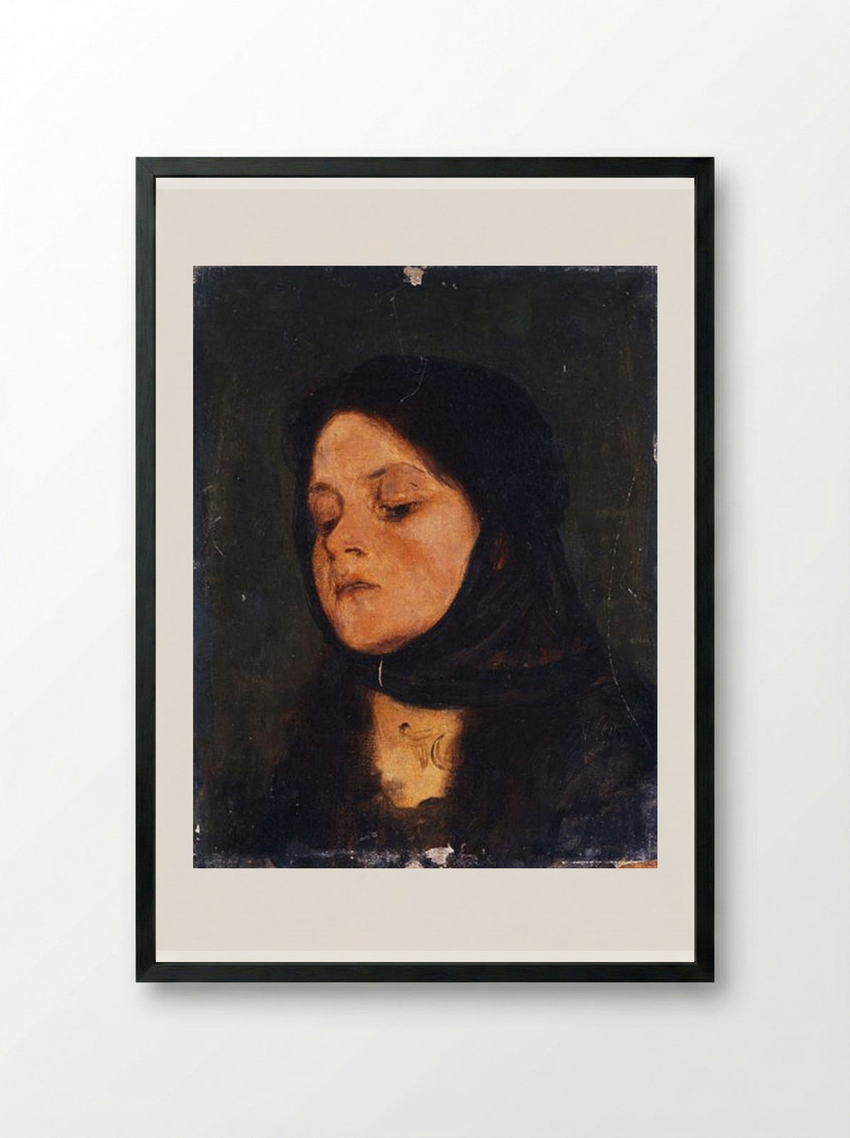 Portrait of a Girl - Nikolaos Gyzis - Framed Print Black