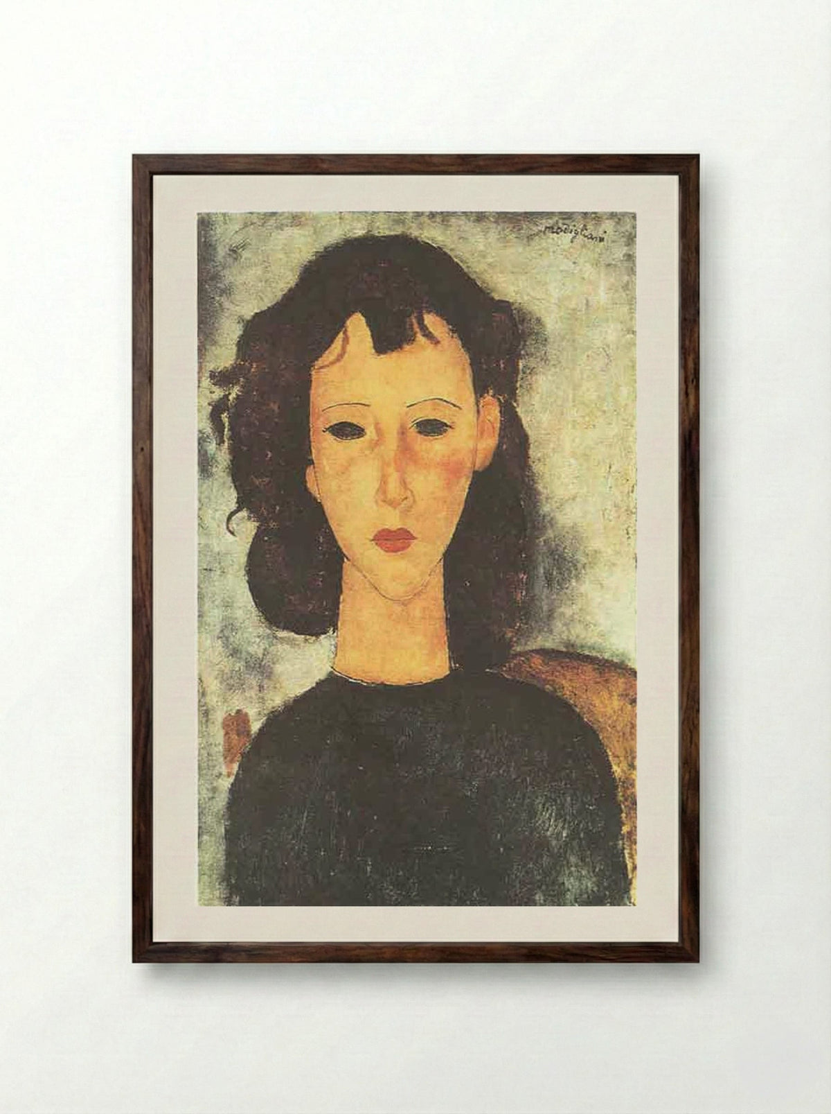 Portrait of a Girl - Amedeo Modigliani - Framed Print Dark Wood