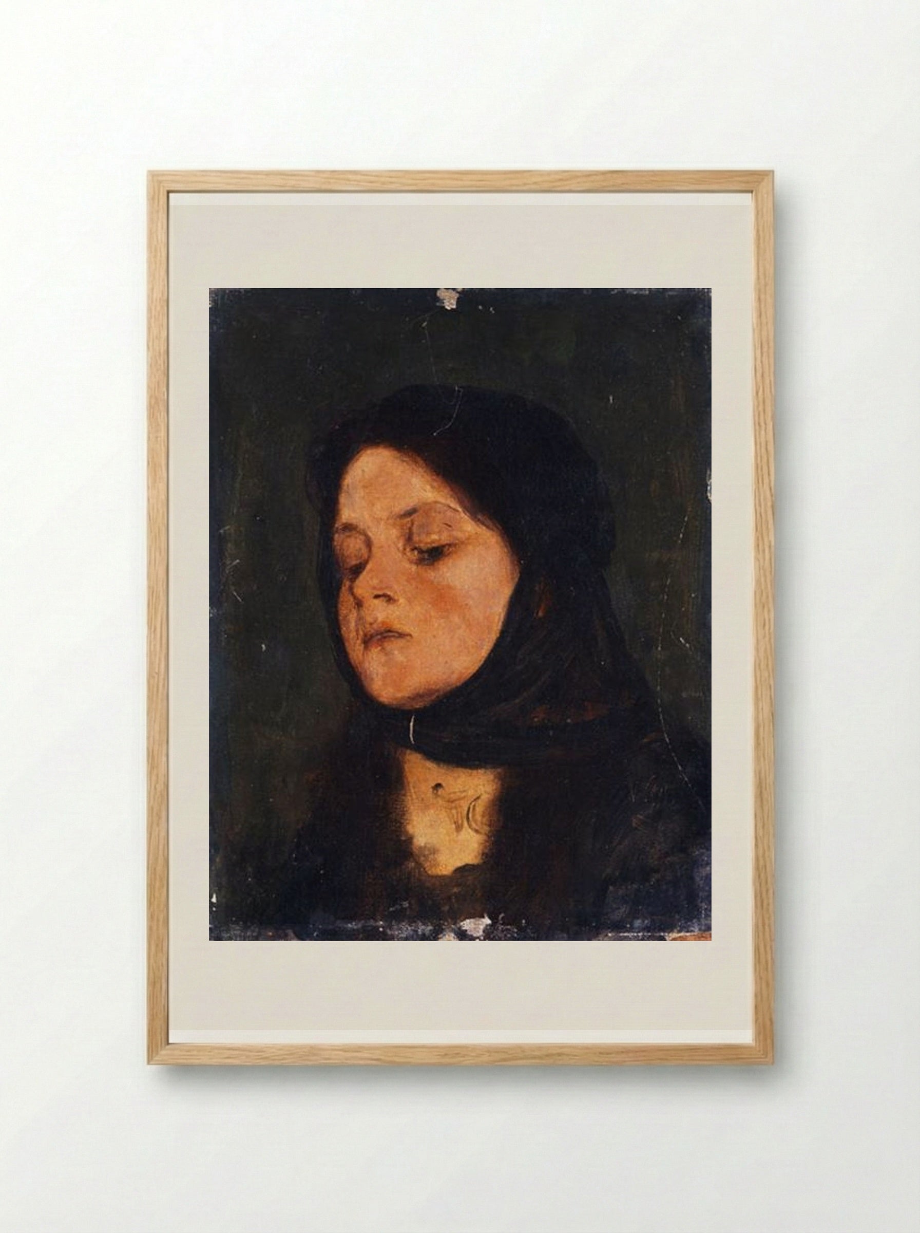 Portrait of a Girl - Nikolaos Gyzis - Framed Print Wood