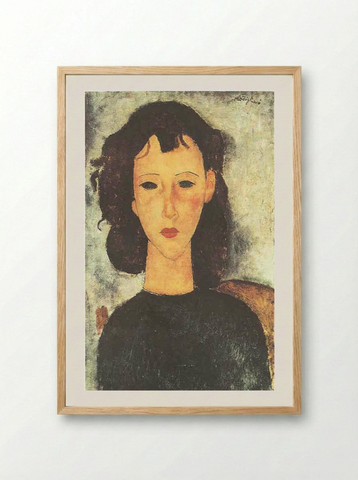 Portrait of a Girl - Amedeo Modigliani - Framed Print Wood