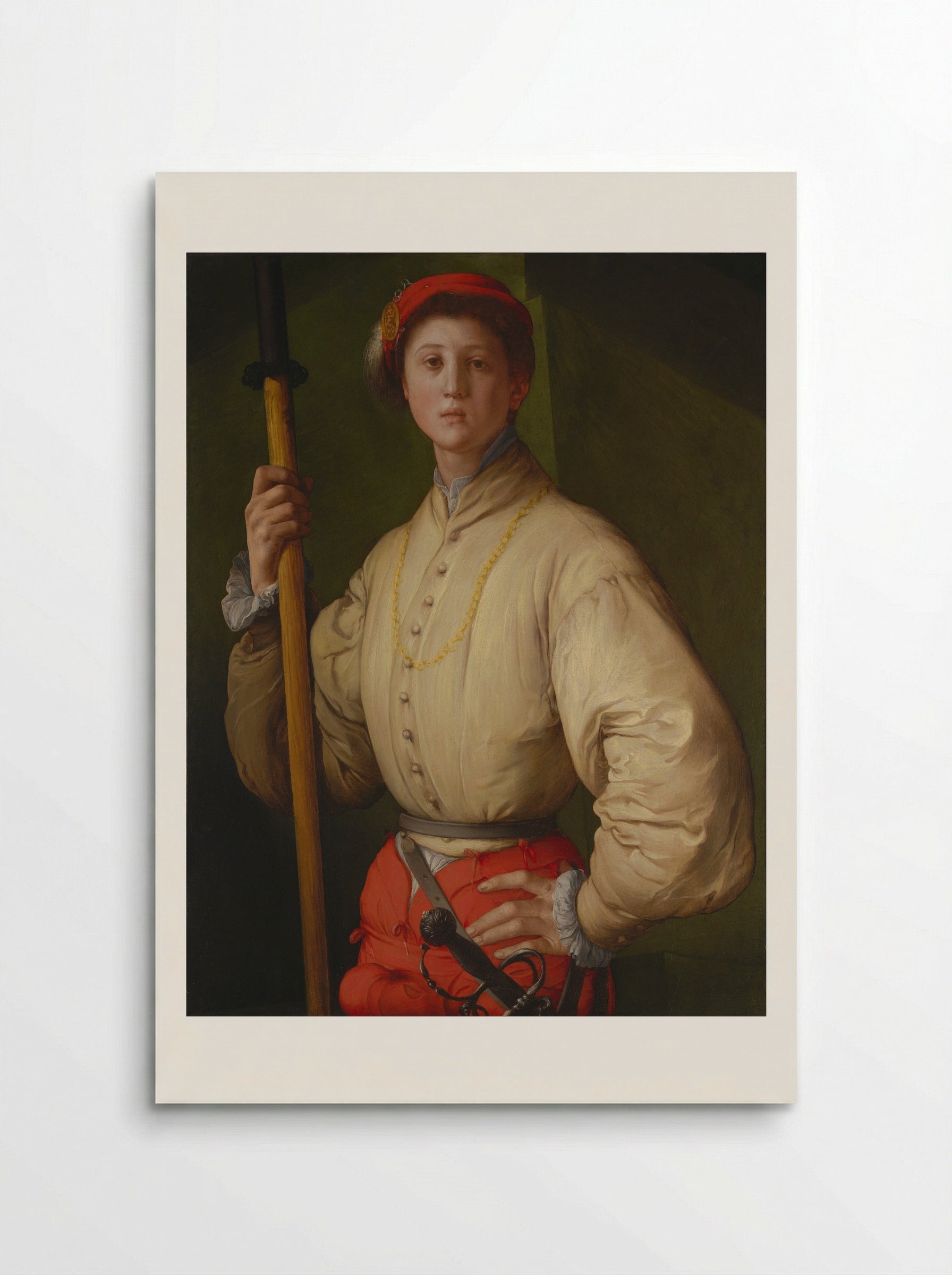 Portrait of a Halberdier - Jacopo Pontormo - Poster