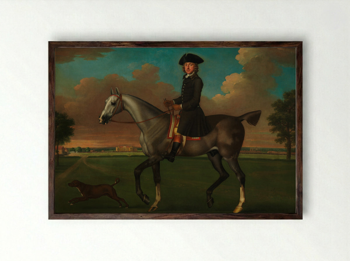 Portrait of a Horseman - James Seymour - Framed Print Dark Wood