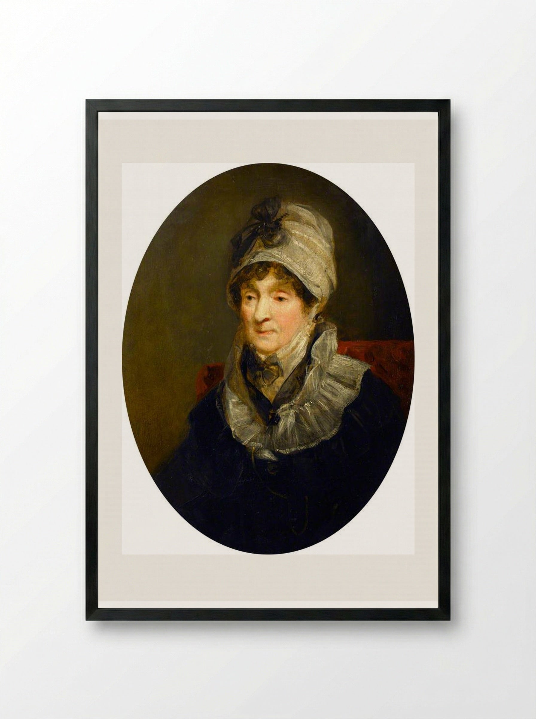 Portrait of a Lady (Mrs Parry, the Mother of Sir W. E. Parry, RN) - John Jackson - Framed Print Black