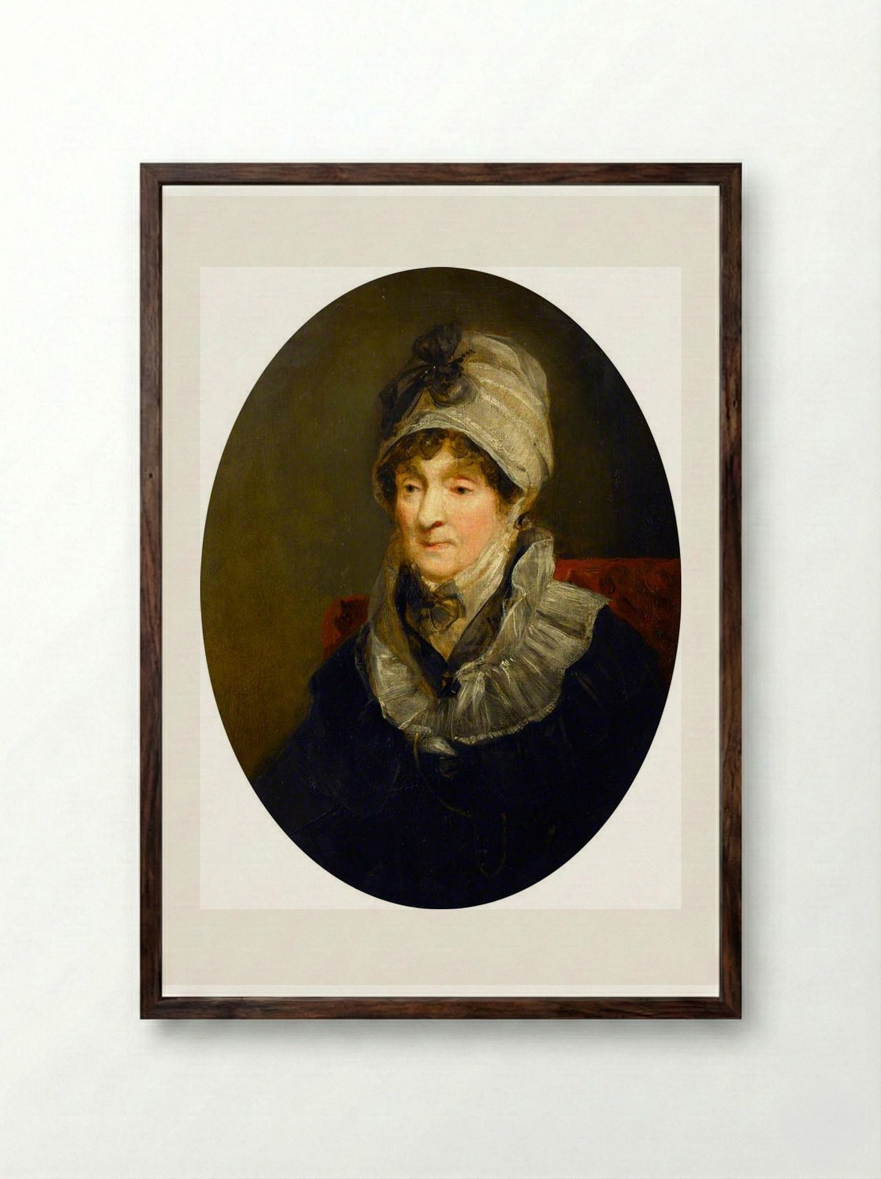 Portrait of a Lady (Mrs Parry, the Mother of Sir W. E. Parry, RN) - John Jackson - Framed Print Dark Wood