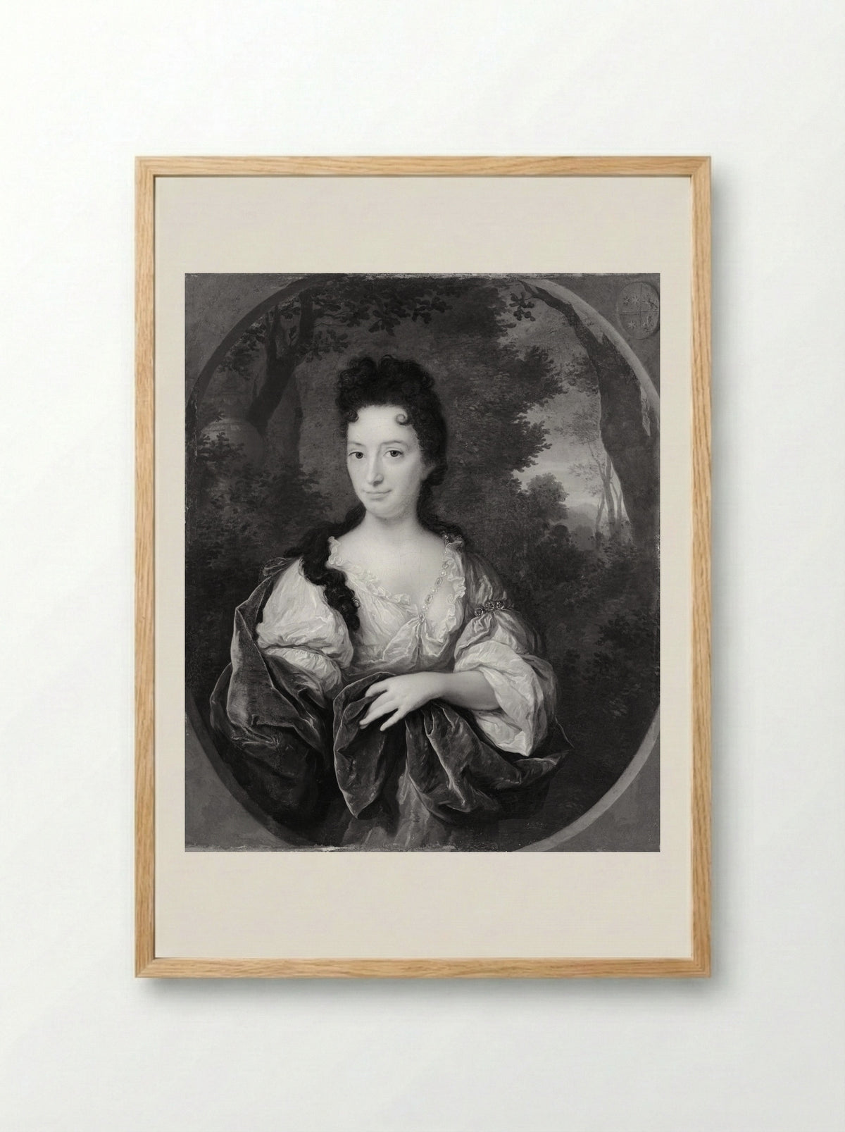 Portrait of a Lady in a Garden Setting - Arnold Boonen - Framed Print Wood