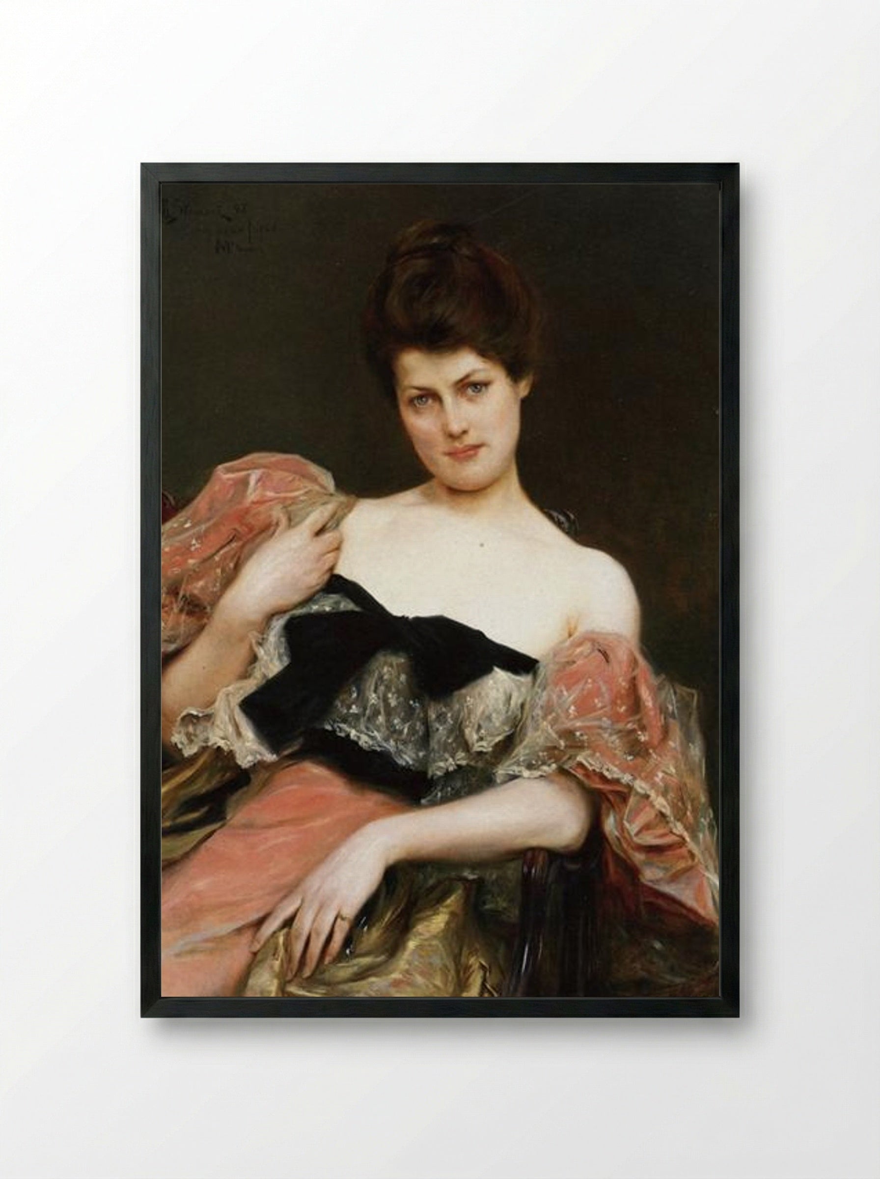 Portrait of a Lady - Julius LeBlanc Stewart - Framed Print Black