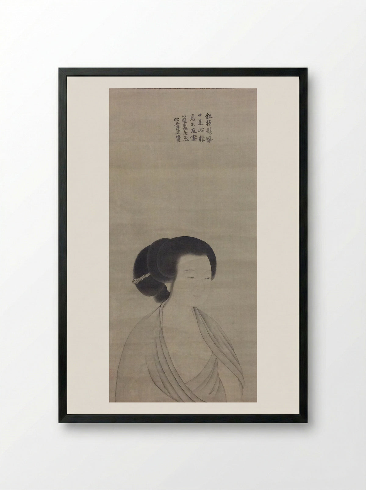 Portrait of a Lady - Kano Tanbi - Framed Print Black