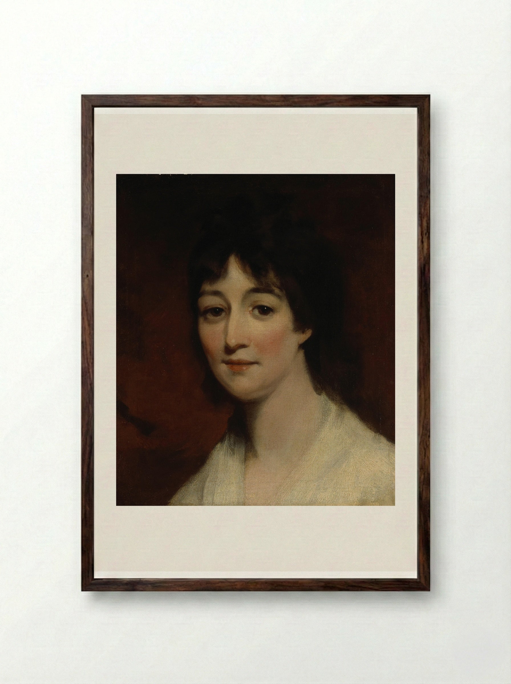 Portrait of a Lady - John Hoppner - Framed Print Dark Wood