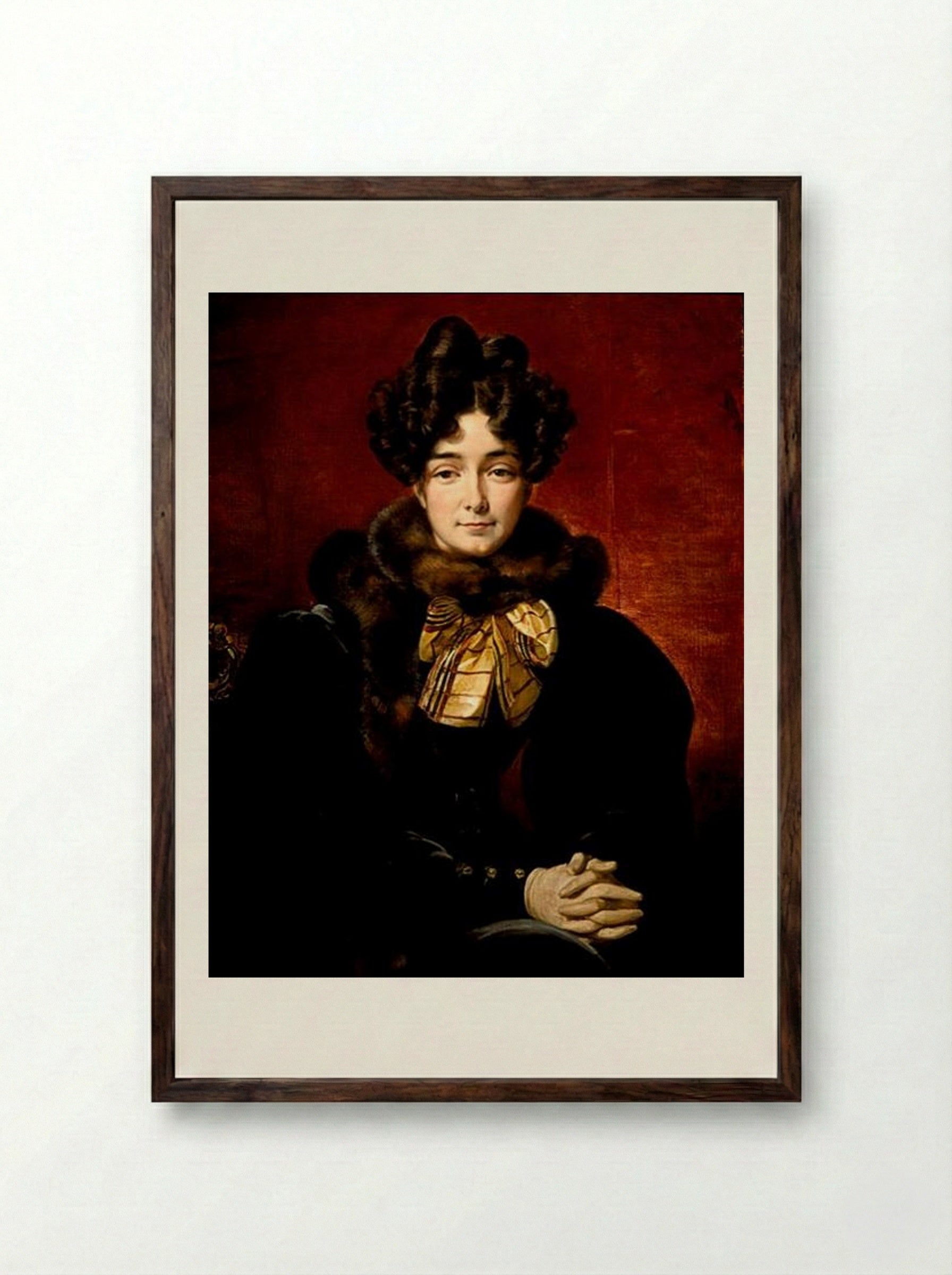 Portrait of a Lady - Horace Vernet - Framed Print Dark Wood