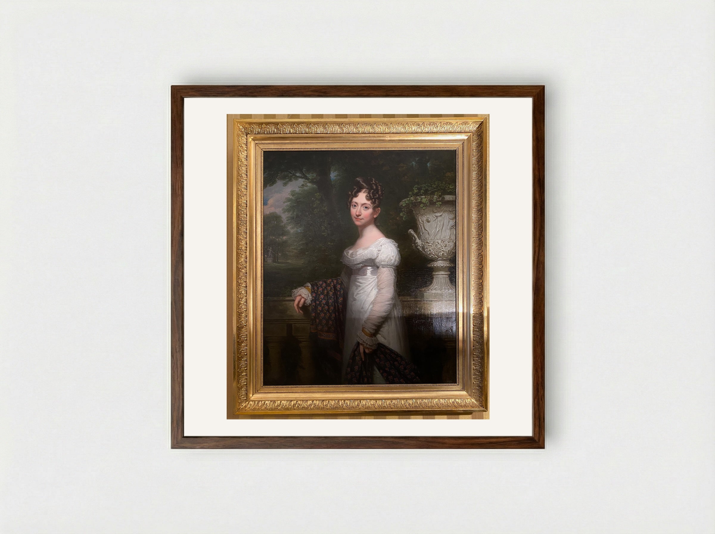 Portrait of a Lady - Charles Howard Hodges - Framed Print Dark Wood