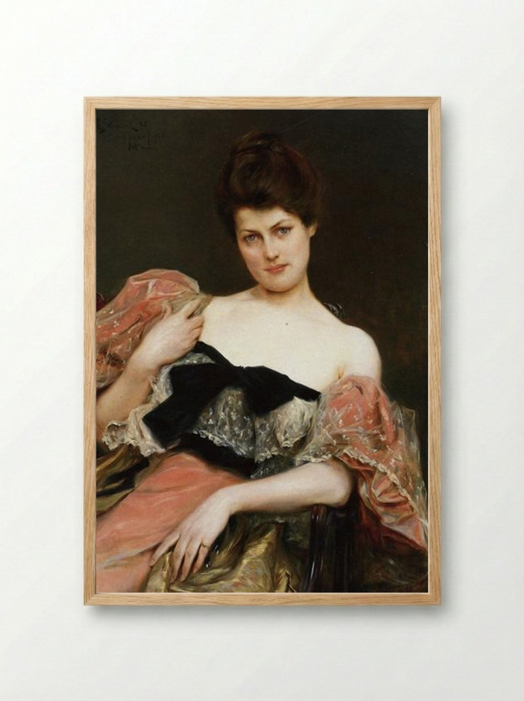 Portrait of a Lady - Julius LeBlanc Stewart - Framed Print Wood