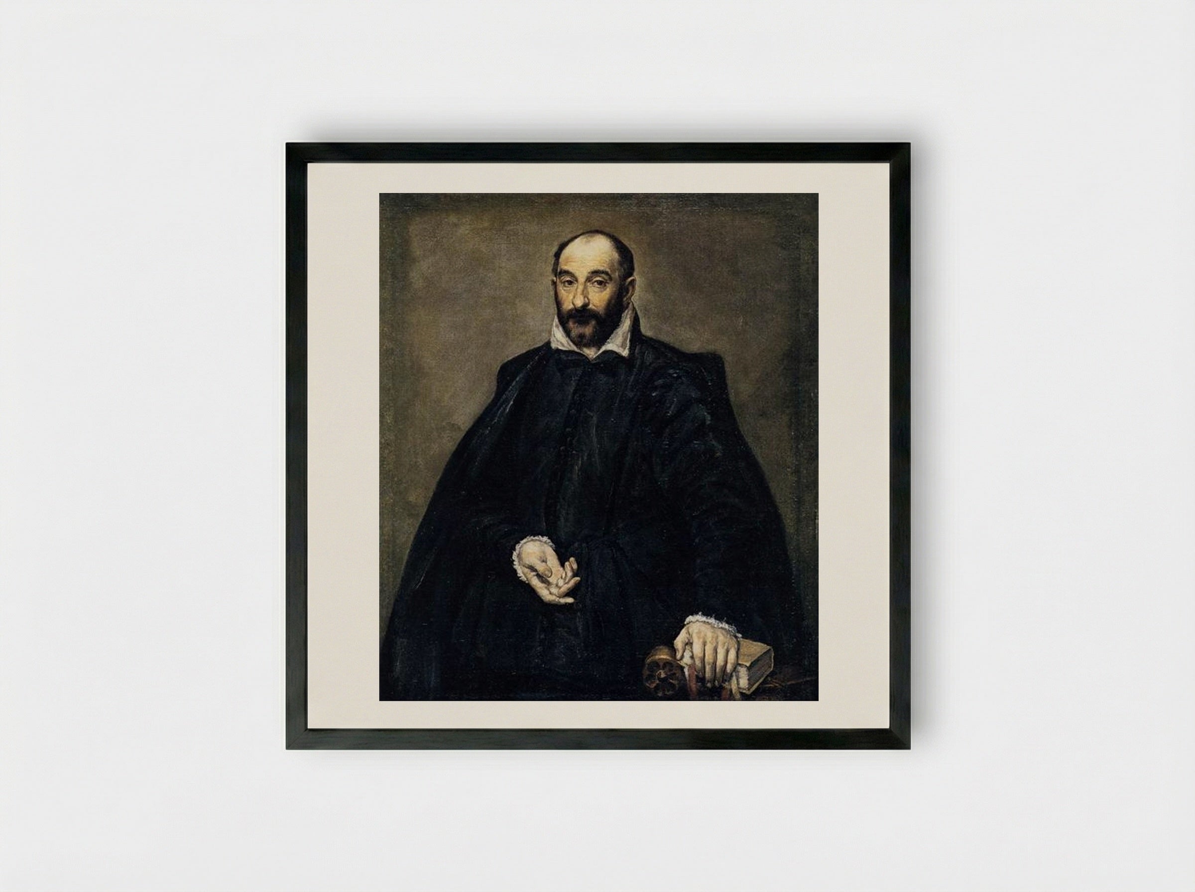 Portrait of a Man (Andrea Palladio) - El Greco - Framed Print Black