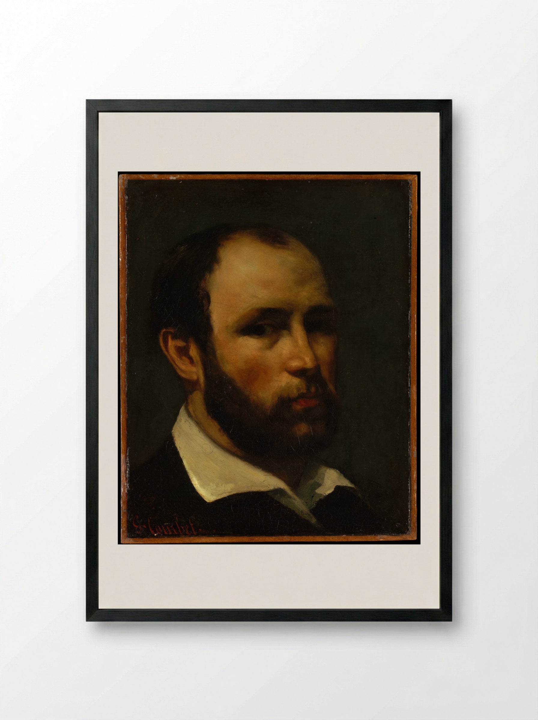 Portrait of a Man (Gustave Courbet) - Gustave Courbet - Framed Print Black