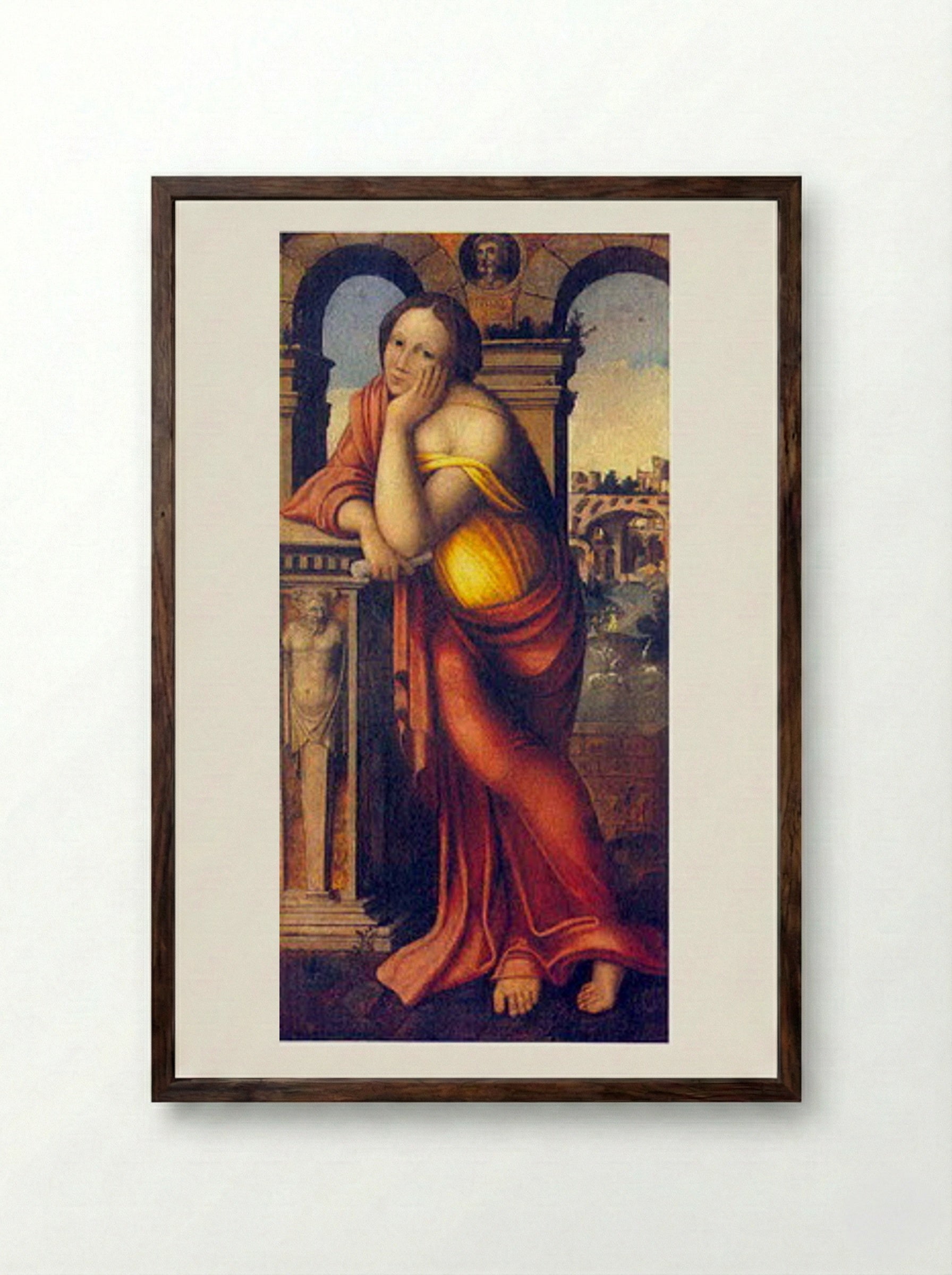 Portrait of a Man (Hendrick van Cleve) - Hendrick van Cleve - Framed Print Dark Wood