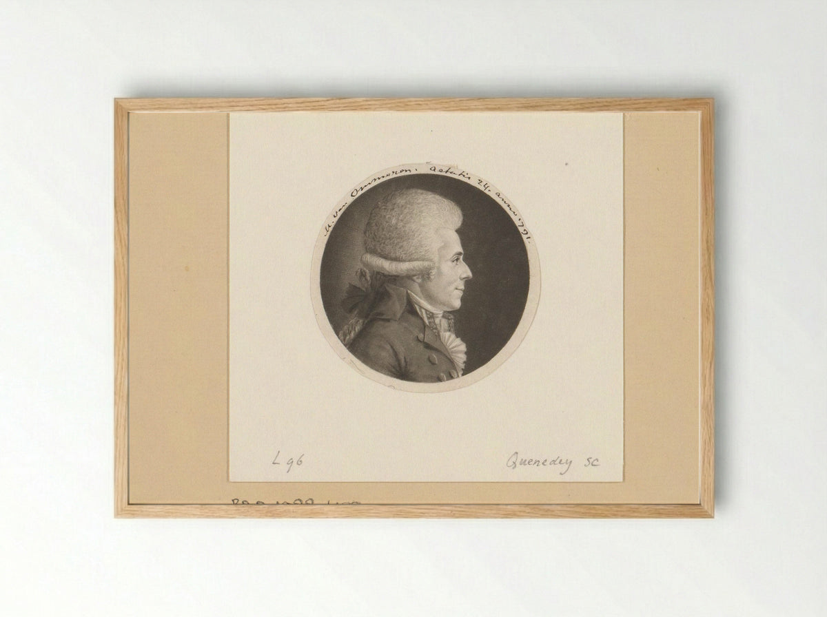 Portrait of a Man, Identified as M. van Ommeren - Edme Quenedey - Framed Print Wood