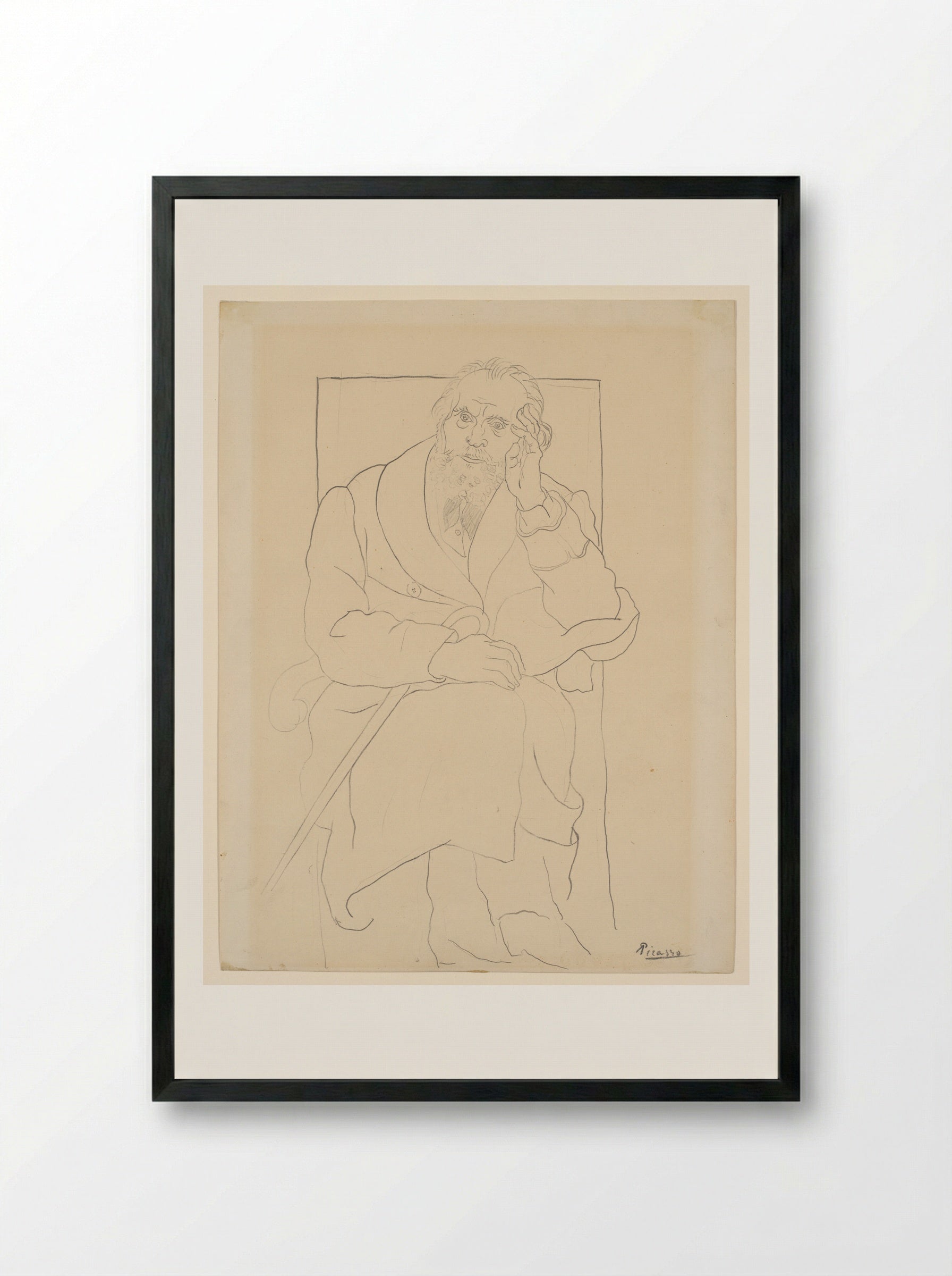 Portrait of a Man (Pablo Ruiz Picasso) - Pablo Picasso - Framed Print Black