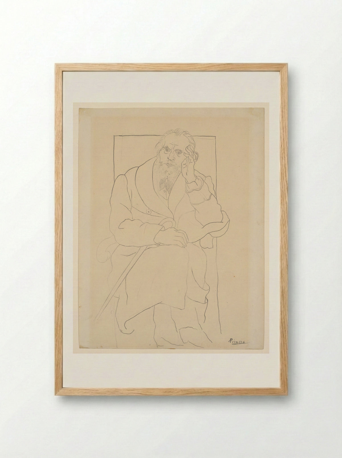 Portrait of a Man (Pablo Ruiz Picasso) - Pablo Picasso - Framed Print Wood