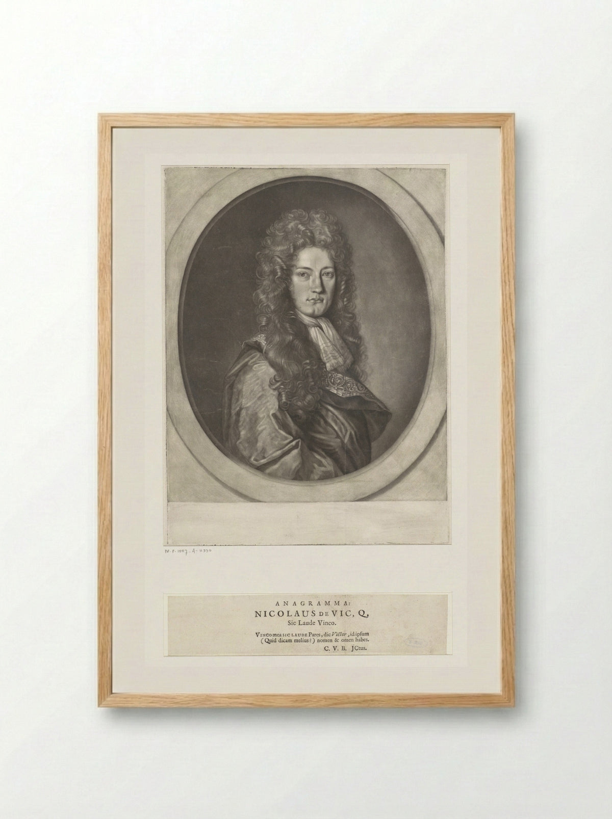 Portrait of a Man, Possibly Nicolaas de Vicq - Monogrammist CVB - Framed Print Wood