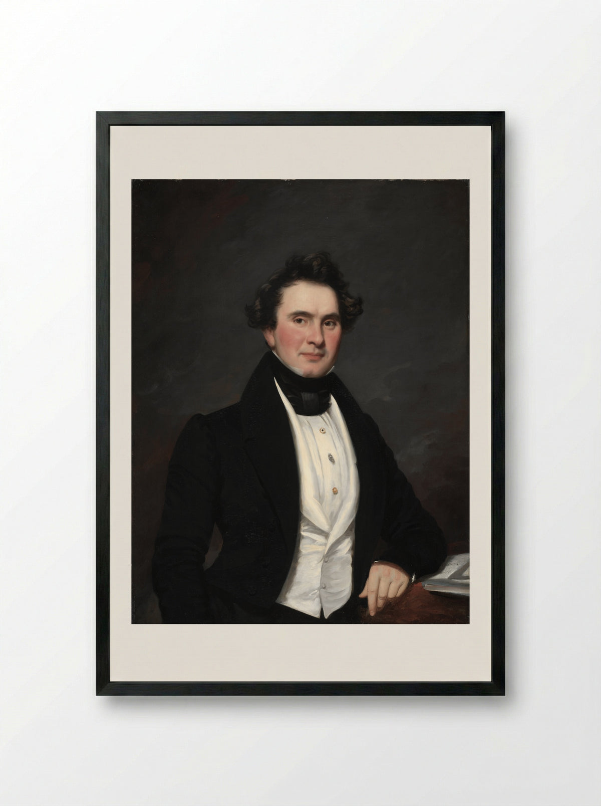 Portrait of a Man (Samuel Lovett Waldo) - Samuel Lovett Waldo - Framed Print Black