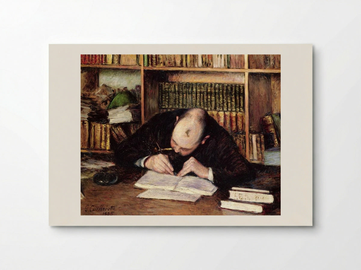 Portrait of a Man Writing in His Study - Gustave Caillebotte - Poster